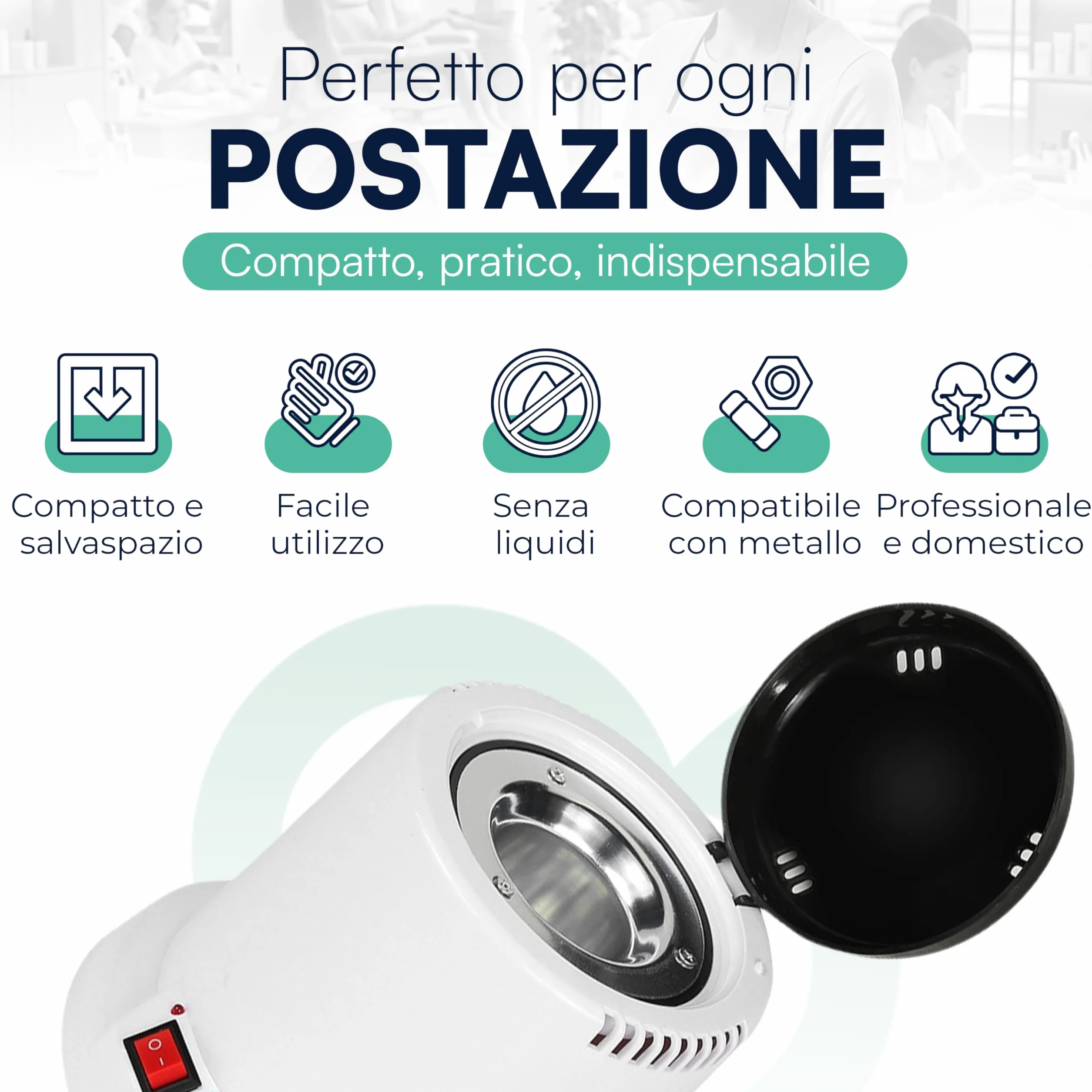 Tempo di Saldi Sterilizzatore Estetica Professionale al Quarzo per Attrezzi Unghie e Ferri - Autoclave a Secco a Caldo con Sfere Incluse, Riscaldamento Rapido 100W per Estetista e Parrucchiere