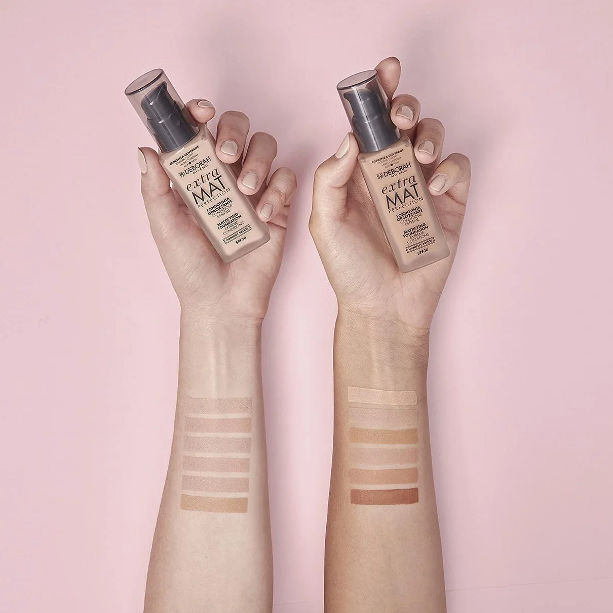 Deborah Fondotinta Extra Mat Perfection N.3.3 Gold Finish Opaco, Texture No Transfer e Humidity Proof, SPF20-30 ml