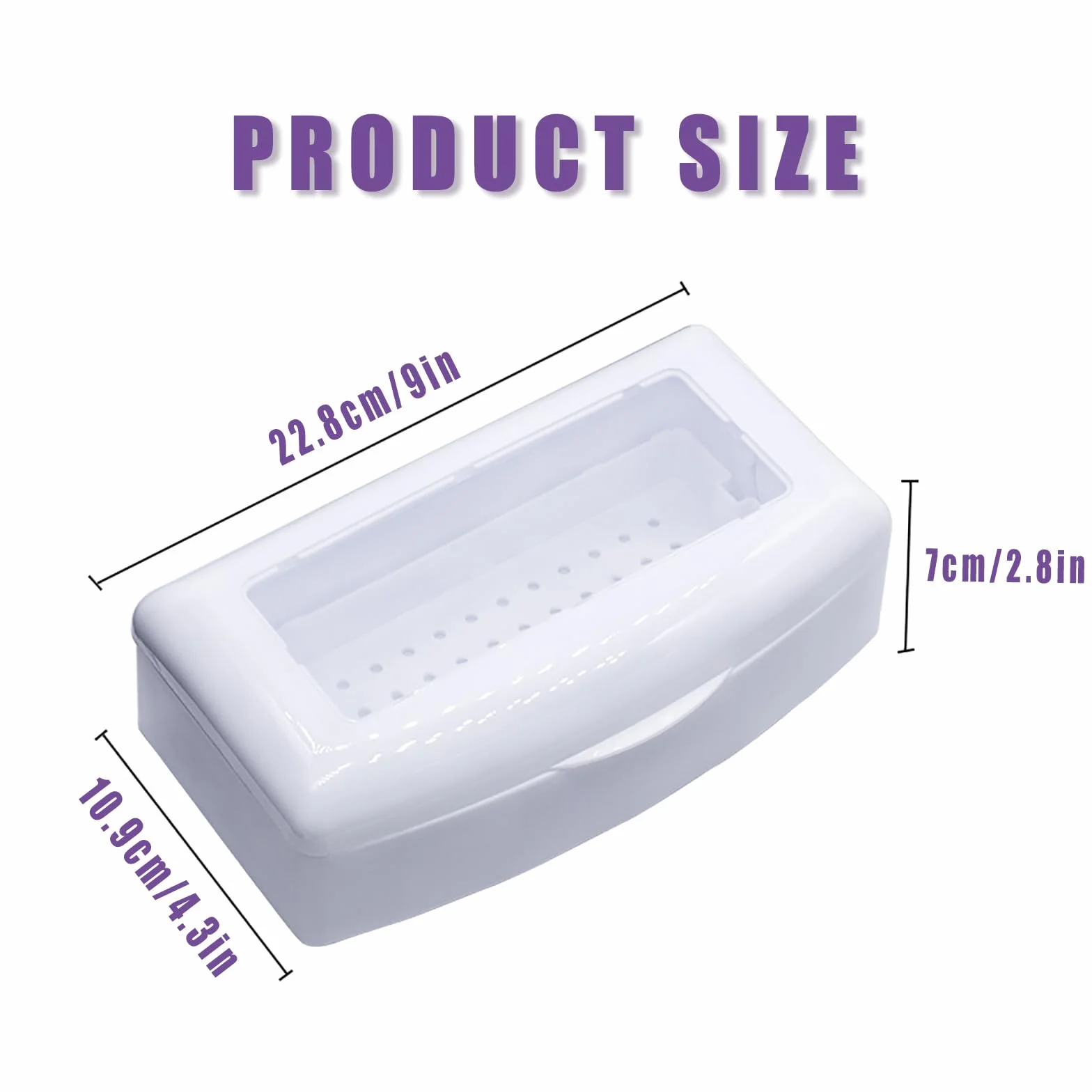 Vassoio Manicure, vassoio di sterilizzazione, Scatola di Disinfezione in Plastica, per Salone di Bellezza Manicure Capelli Strumenti Medici Manicure Laboratorio Articoli di pulizia (Bianco)