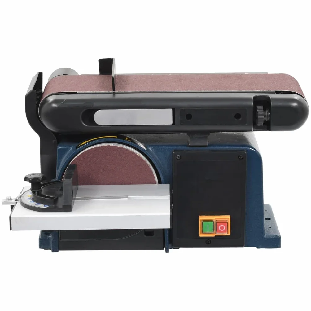 vidaXL Levigatrice a Nastro e a Disco Elettrica 370 W 150 mm Inclinabile con Goniometro