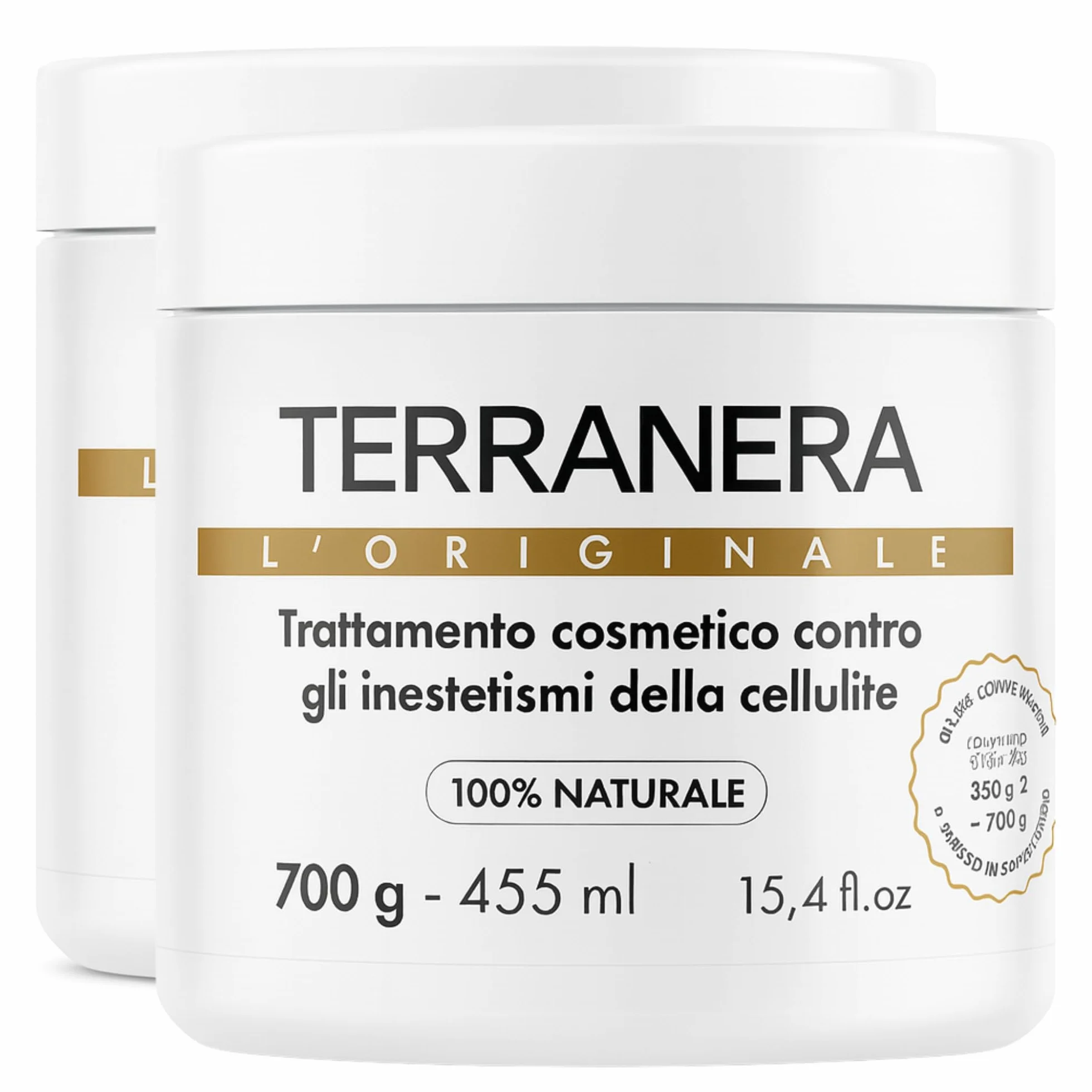 Terranera Fango Anticellulite 1kg (2x700g) – Trattamento Drenante Corpo – Riduce Inestetismi Cellulite e Rassoda la Pelle