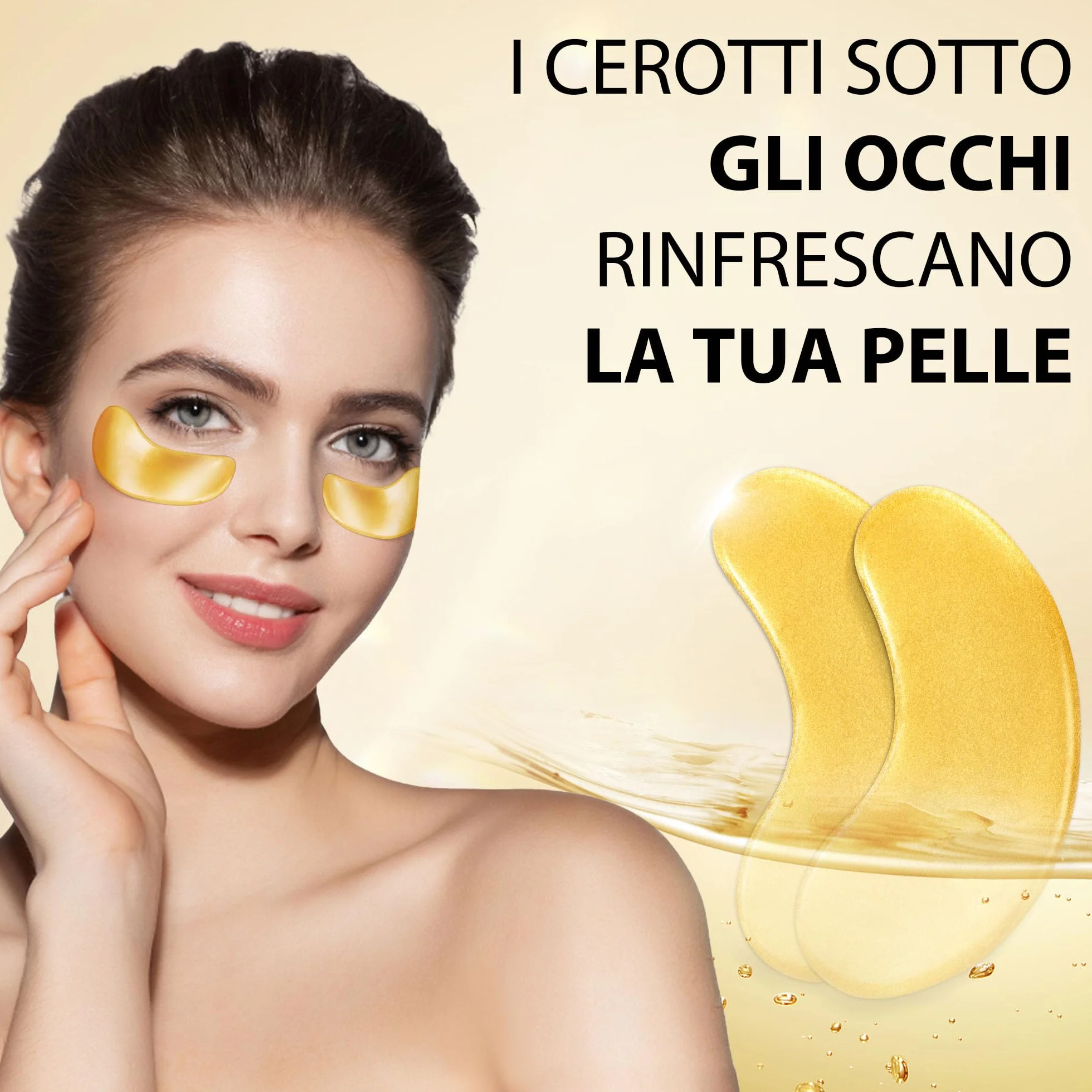 20 Paia Oro 24 carati Maschera per gli occhi Collagene Sotto gli occhi Maschera Cerotti per Occhiaia Gonfiore, Rinfrescare, Rivitalizzante, Viaggi, Rughe, Occhi Patch