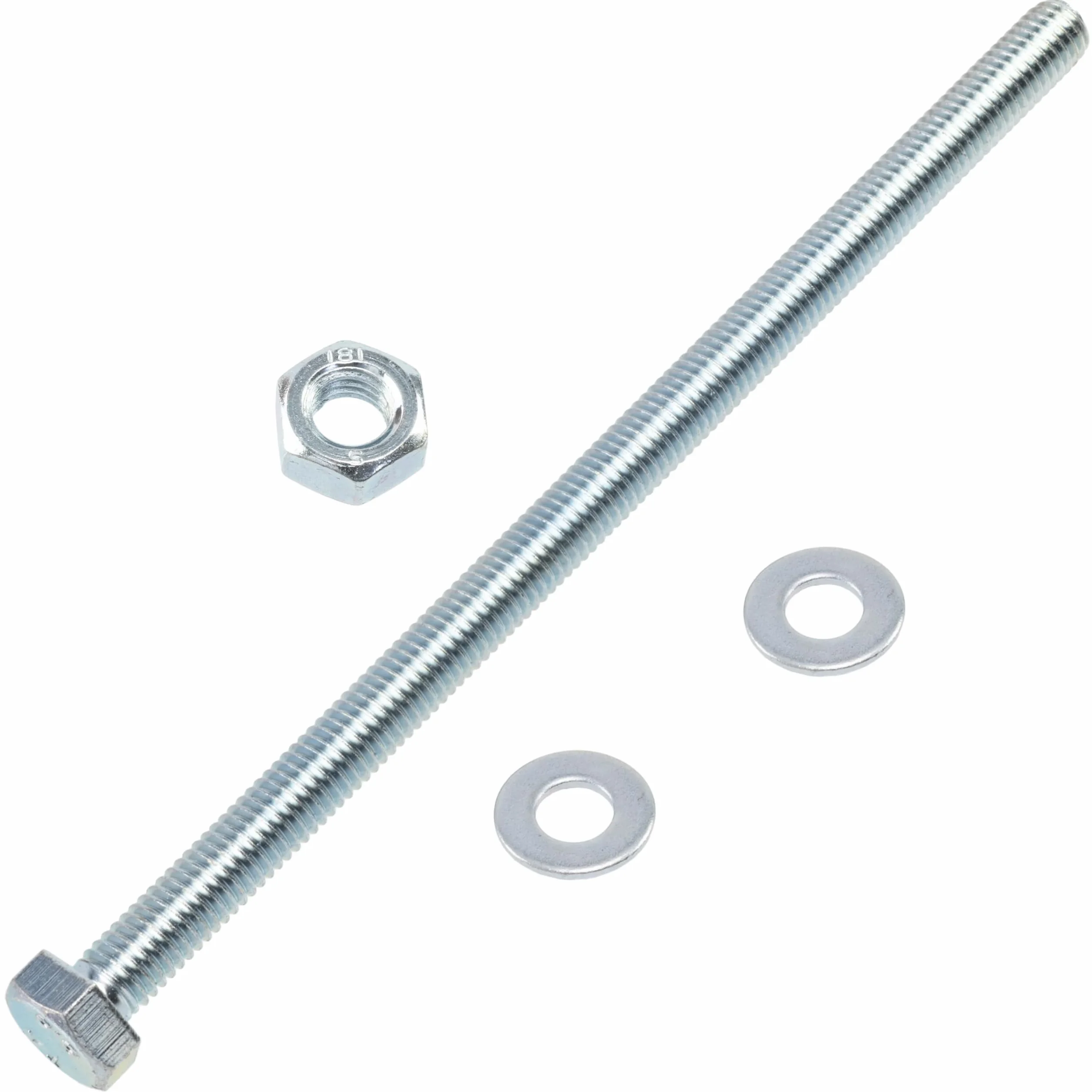 AERZETIX Set bulloni M8x150 mm testa esagonale 5 pezzi + rondelle M8x16 mm + dadi esagonali M8