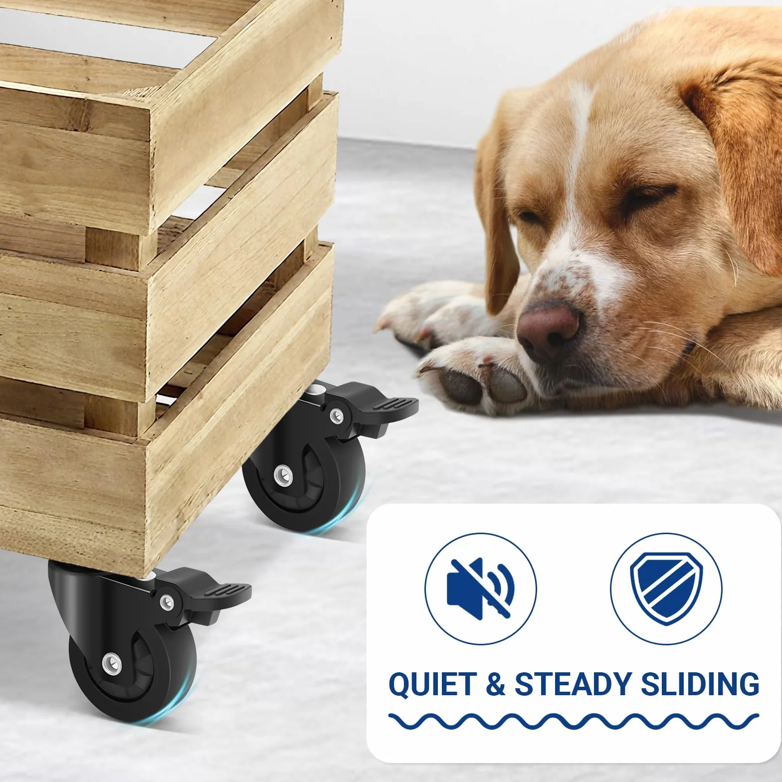 Ruote per Spostare Mobili Pesanti con Freno 50mm, Portata 270kg, Set di 4