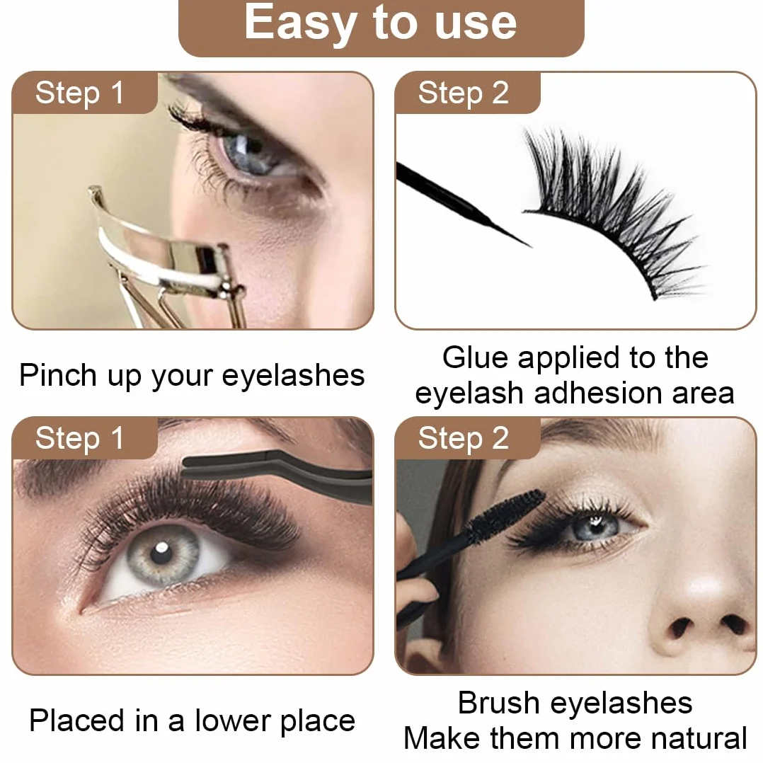 Ciglia finte 10 paia di mezze ciglia finte ciglia naturali cat eye mezze ciglia 3D ciglia ad angolo cat eye