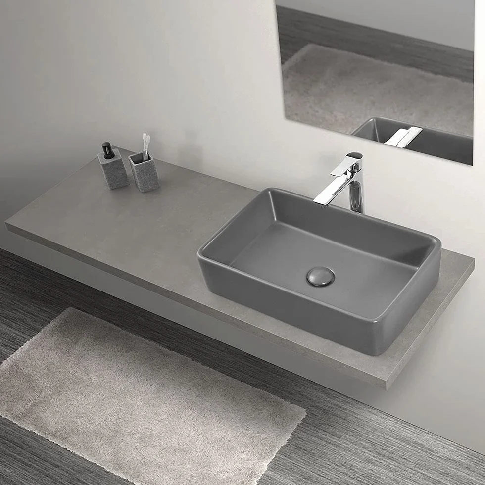 Inbagno Master Mensola sospesa per lavabo 140 cm Grigio Cemento Rivestimento Idrorepellente