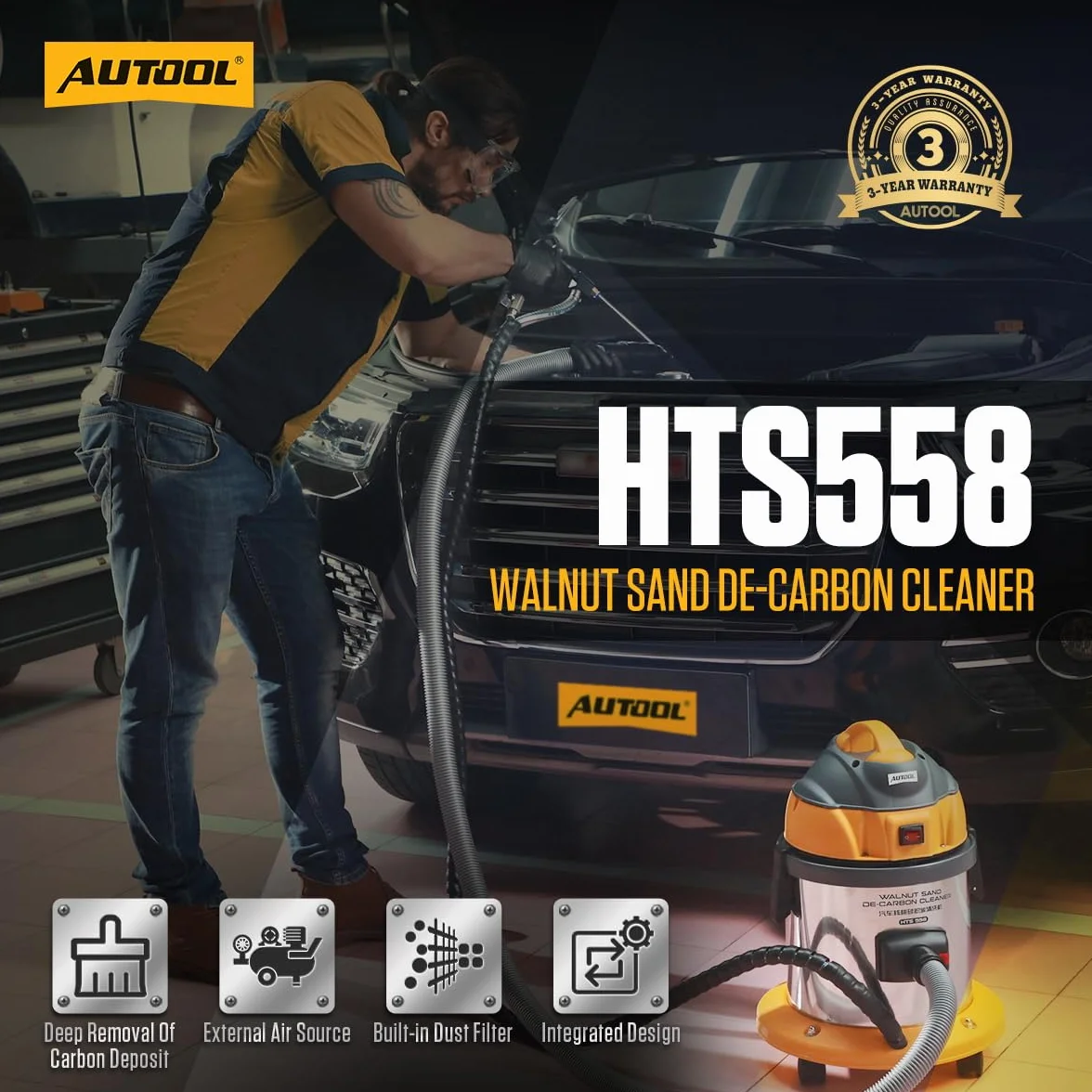 AUTOOL HTS558 Sabbiatrice di Noce, Macchina Pulizia Valvola Aspirazione Motore 220 V 23 Adattatori