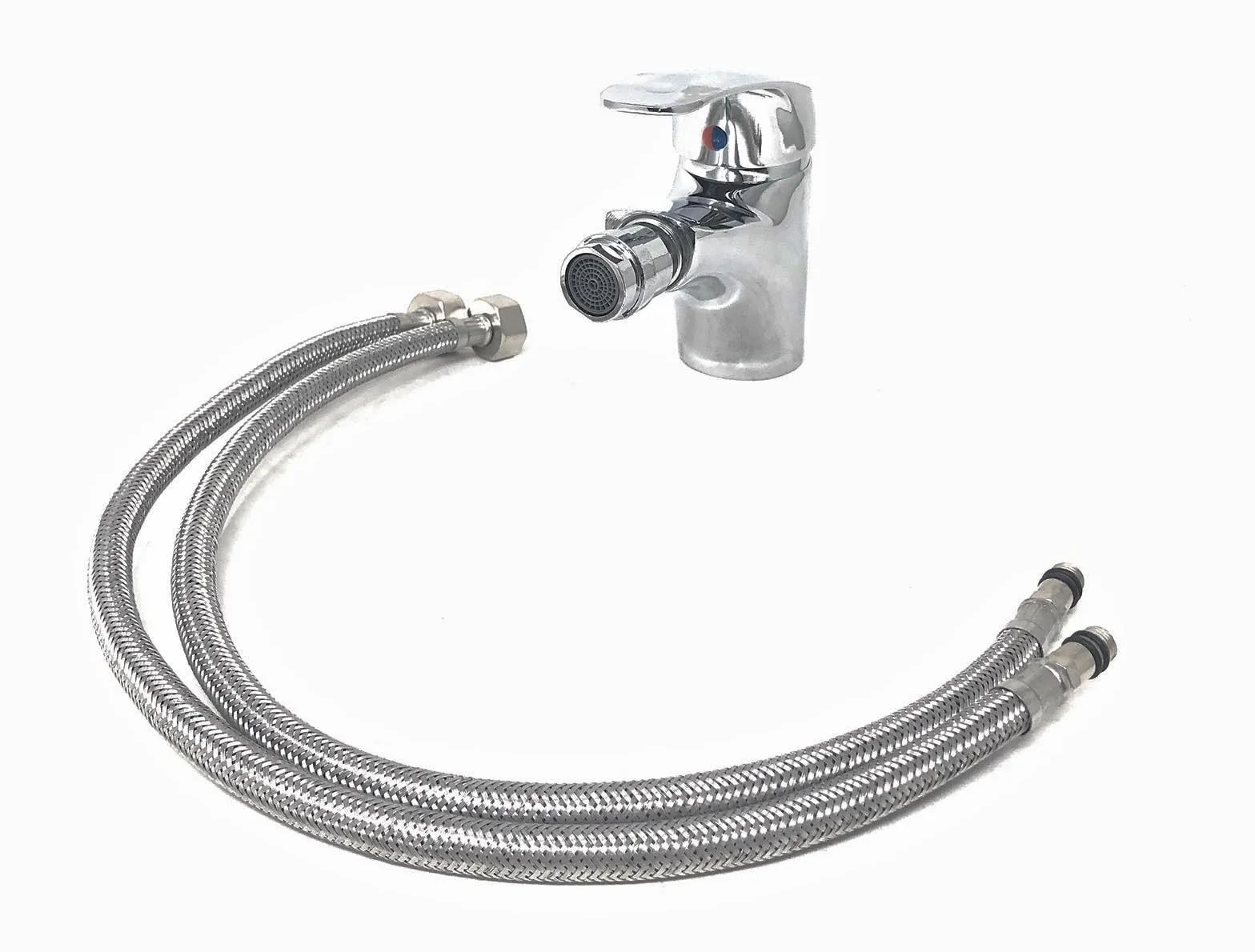 Rubinetto Monoleva Bidet in Ottone con Testa Mobile e Flessibili
