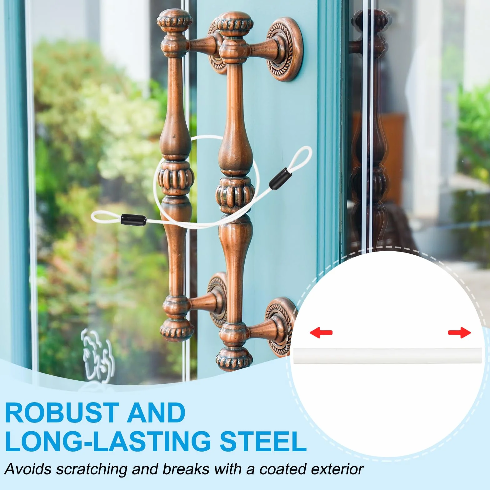 PATIKIL 5/32" Cavo In Acciaio Inox Rivestito In Vinile 7 Ft Catena Di Sicurezza Flessibile Per Luce Palco Esterno Bianco