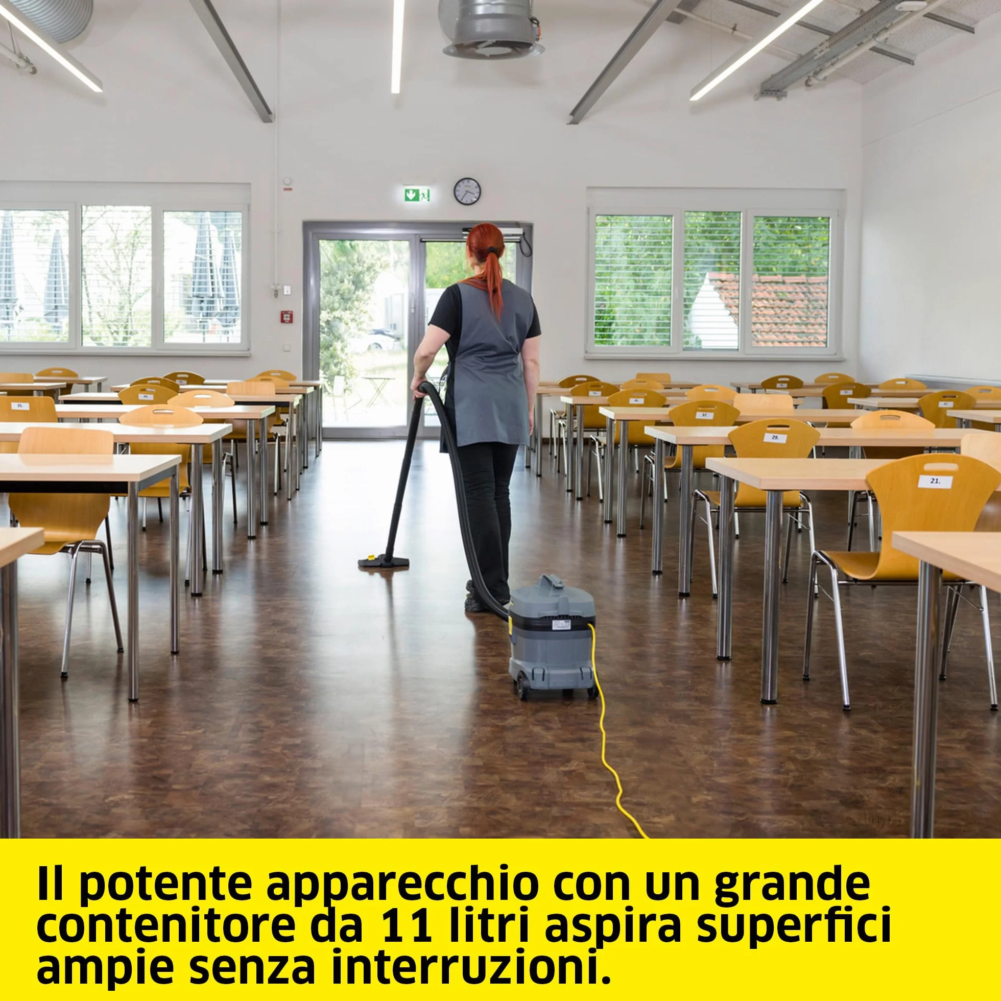 KÄRCHER aspirapolvere professionale T 11/1 Classic, 11 l, 850 W, 61 dB(A), 3,9 kg, 7,5 m, cestello filtro permanente