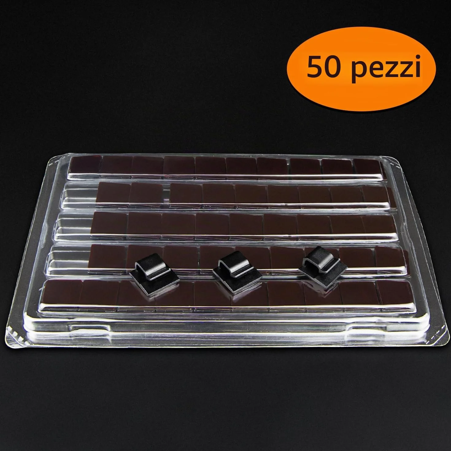 SOULWIT 50 Clip Cavo Autoadesivo, Fermacavi Organizer Gestione Cavi per TV PC Laptop Ethernet
