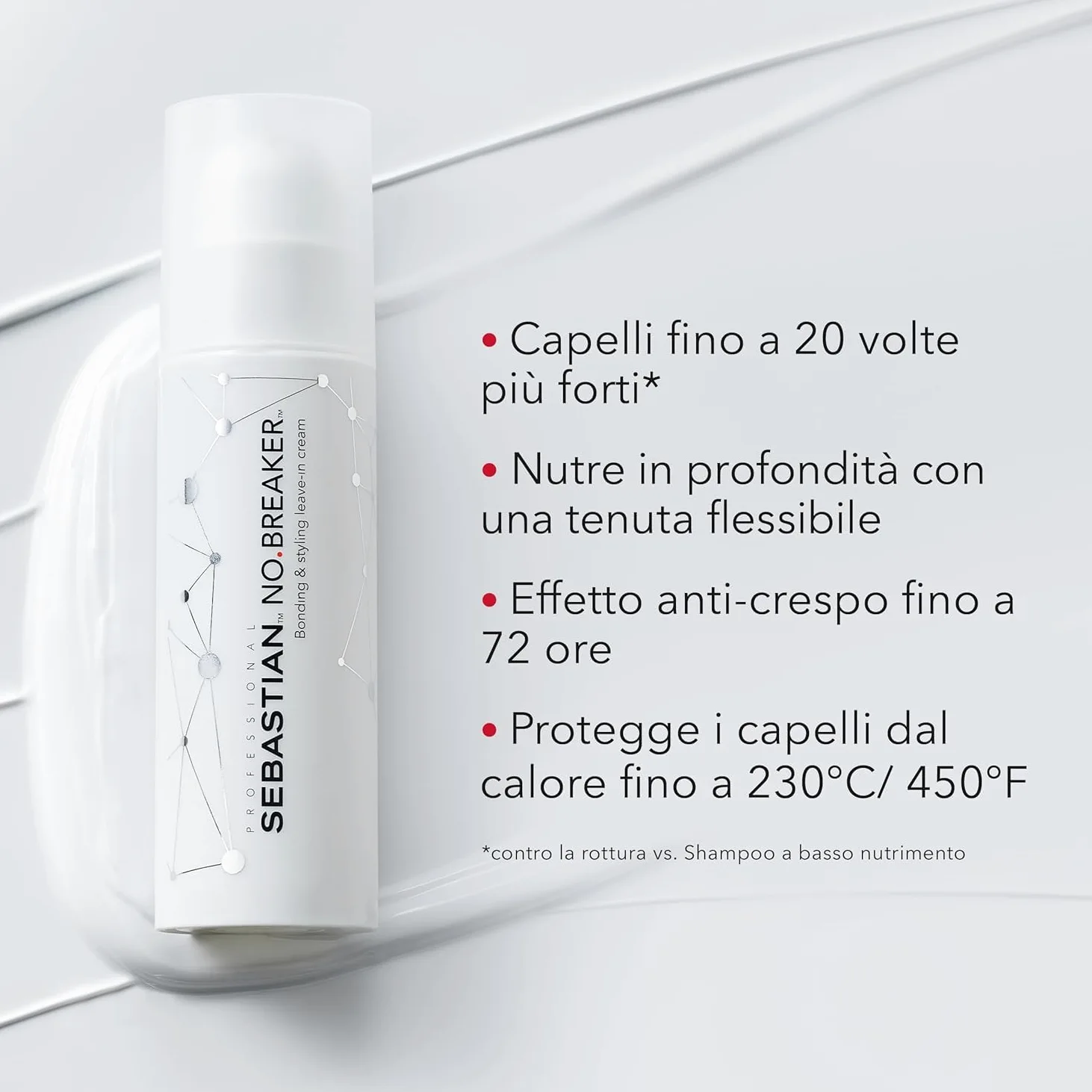 Sebastian Professional NO.BREAKER Shampoo Rinforzate e Bonding & Styling Leave-in per Capelli - Rafforzano i Capelli Danneggiati - 250 ml e 145 ml
