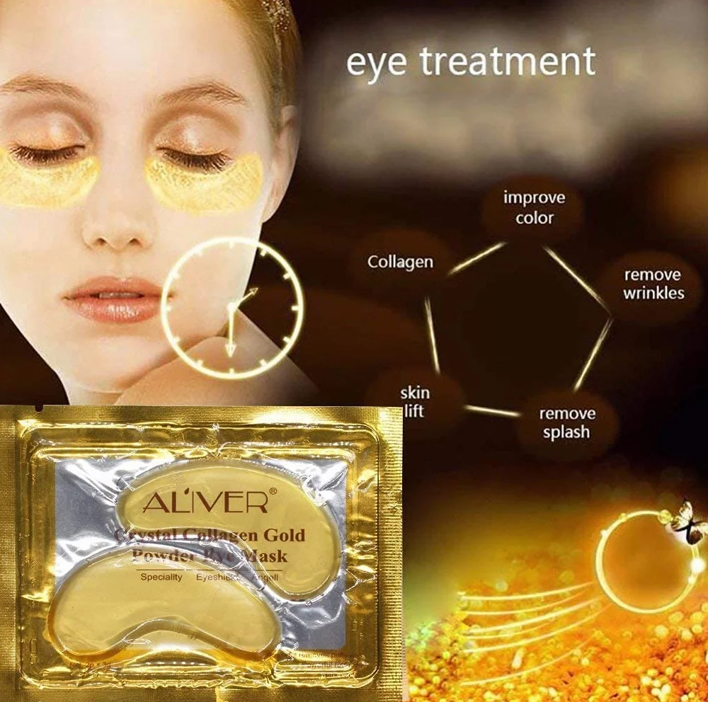 Maschera per Gli Occhi al Collagene in Gel di Cristallo Oro 24K 25 paia, Antietà e Rughe, Crema Idratante, per Rimuovere Borse Sotto Gli Occhi, Occhiaie, Occhi Gonfi