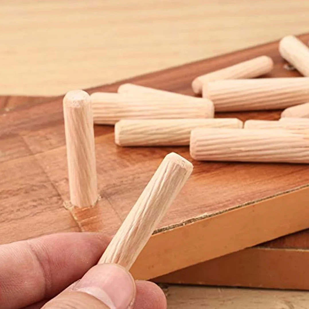 Pezzi Tasselli in Legno 6x50mm 100 PCS per Fresatrice, Falegnameria