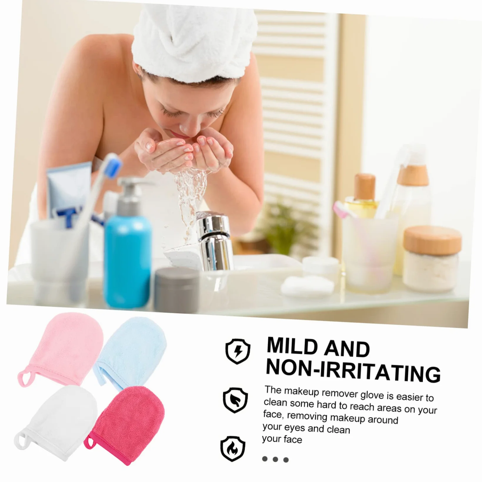 WOONEKY 16 Pz Pulizia Delle Punte Delle Dita Asciugamani Per Il Viso Scrub Esfoliante Viso Guanti Per Il Trucco Del Salviette in Microfibra Per Lavare Il Fibra Superfine