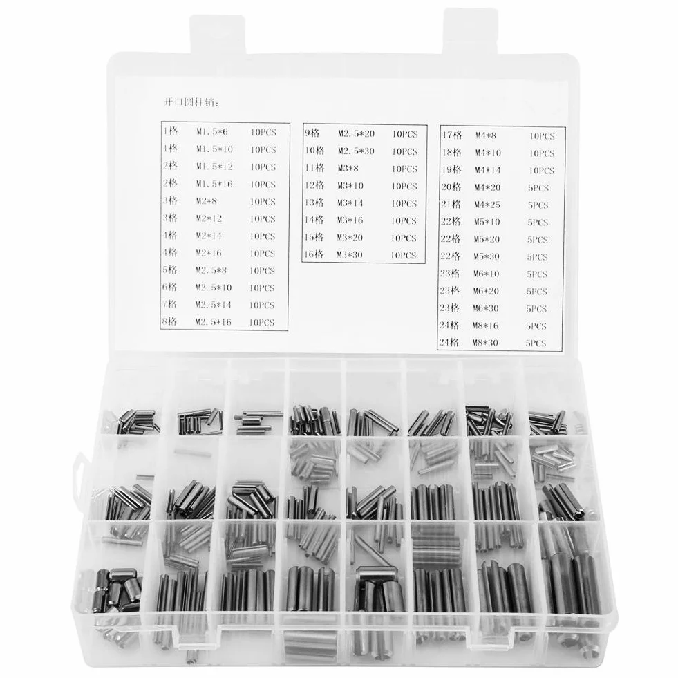 280Pcs Perni di Tensione a Molla in Acciaio Inossidabile Set M1.5-M8 con Scatola