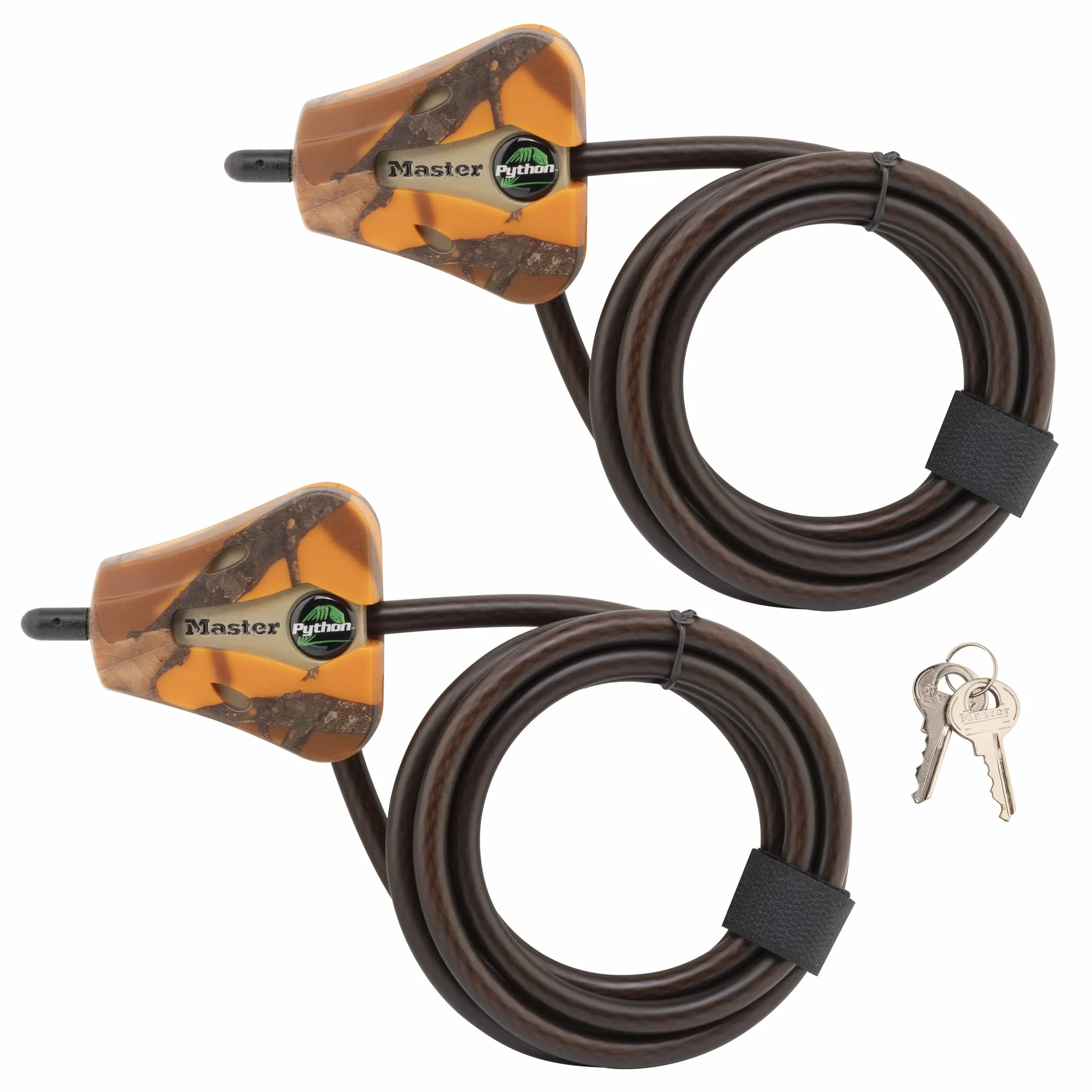 Master Lock Lucchetto con cavo 1,8 m pitone regolabile confezione da 2 pezzi rovere muschiato