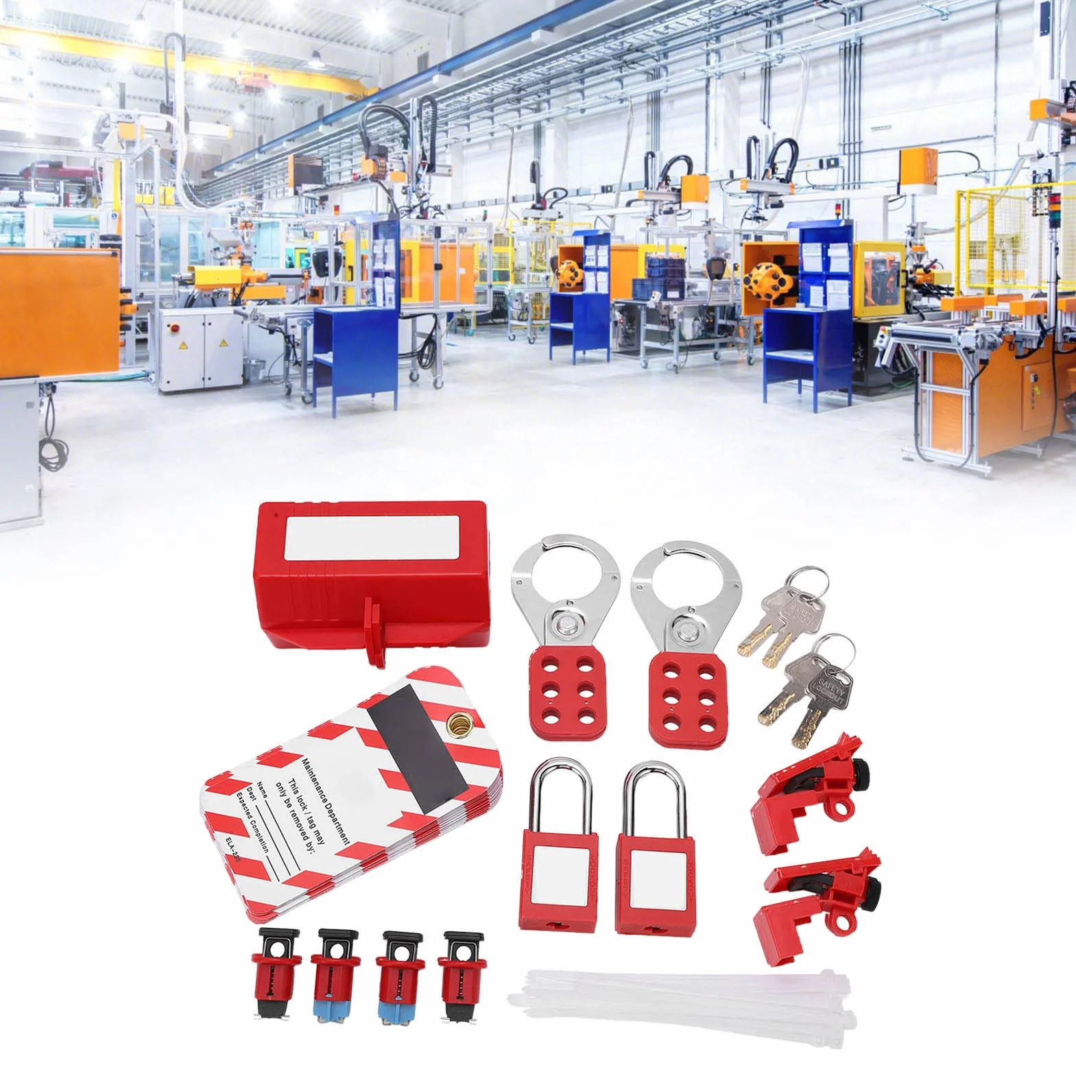 Kit di Tagout di Blocco Dell'interruttore Automatico, Chiusure di Blocco Set di Chiusure Per Etichette Loto Per Lucchetto Elettrico di Sicurezza Industriali