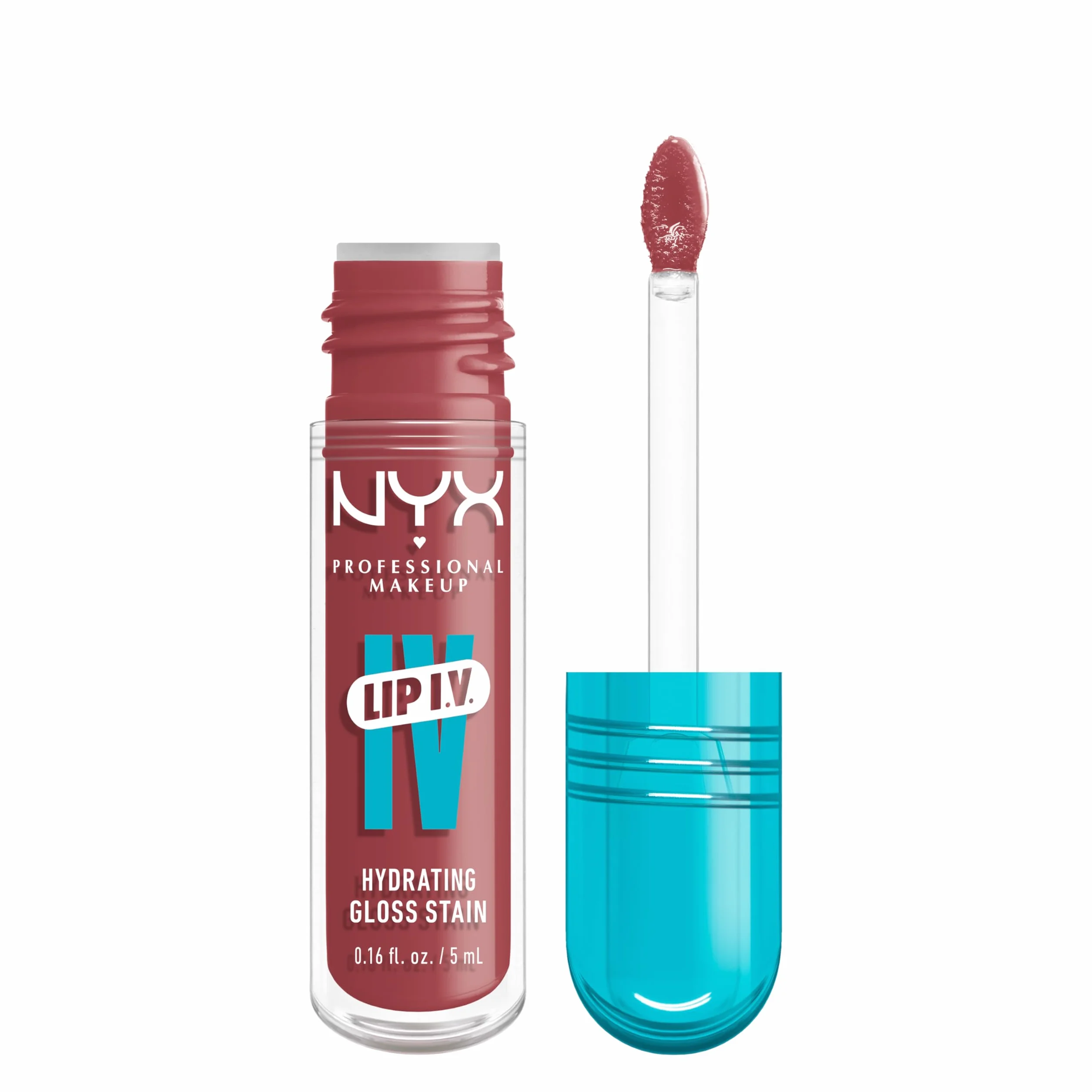 NYX Professional Makeup Gloss Idratante & Lip Tint 2-in-1, Idratazione fino a 12H, Con Vitamina B12 e Magnesio, Lip IV Hydrating Gloss Stain, Tonalità: 17 Petal Pouring, 5 ml