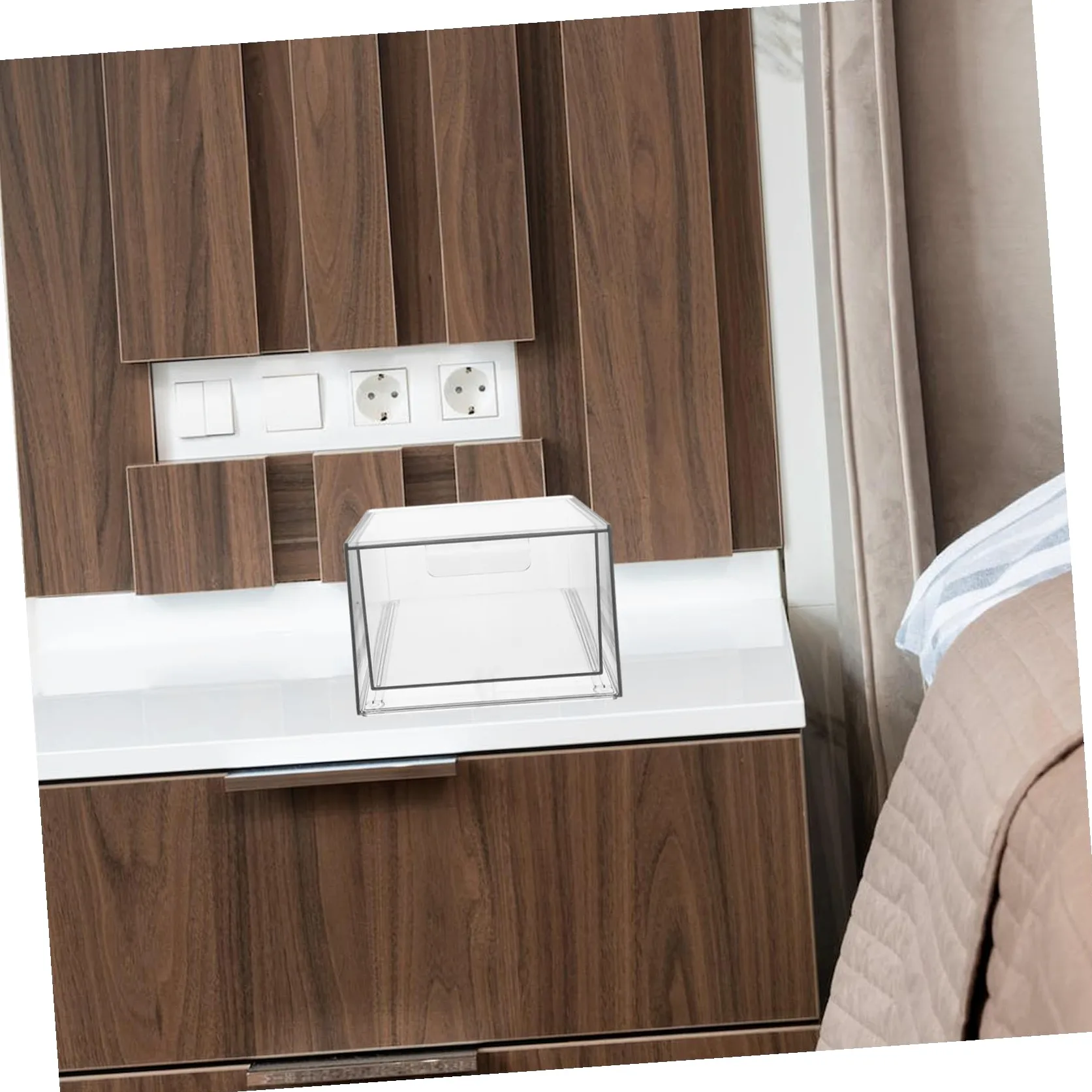 Organizer per Trucchi in Acrilico Trasparente con Impilabili Porta Prodotti per Cura Fazzoletti per Bagno e Lavabo Salvaspazio e Comodo