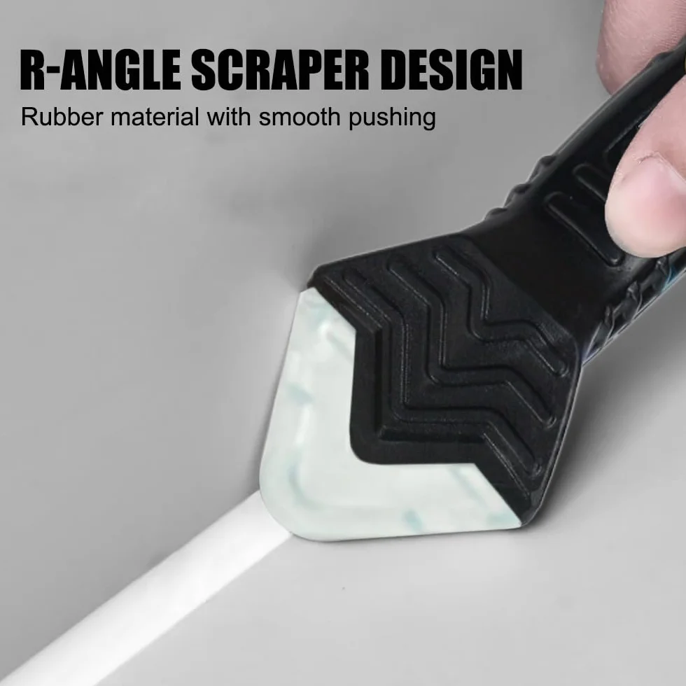 Raschietto Silicone Professionale 5 in 1 Strumenti per Calafataggio Spatola Rimuovi Silicone Utensili di Finitura Sigillante Bianco