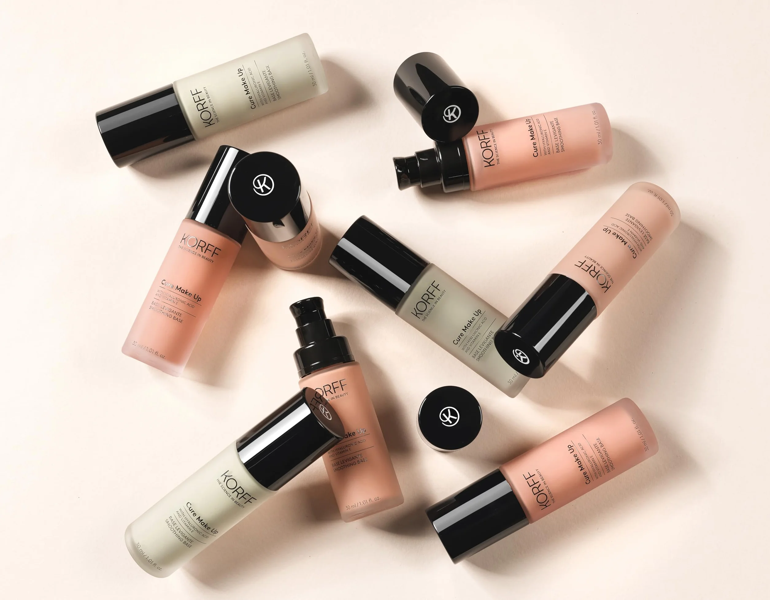 KORFF Cure Make Up Base Levigante, Primer Make Up con Acido Ialuronico
