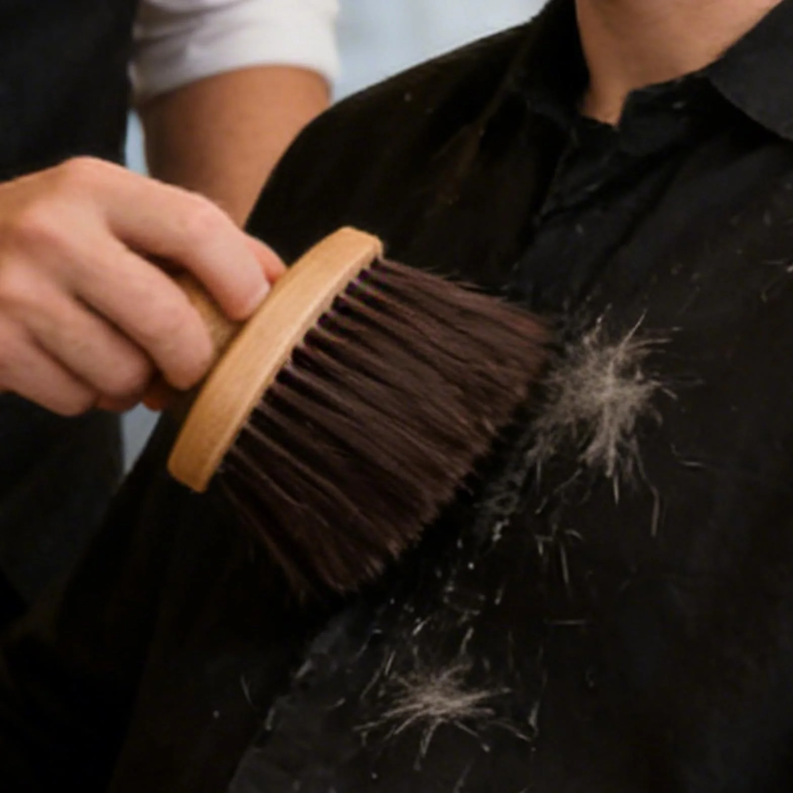 Spazzola per collo da, con setole morbide, spazzola per spolverare i capelli con manico in legno, per barbieri, saloni di bellezza, case residenziali, appartamenti, parrucchieri, uomini