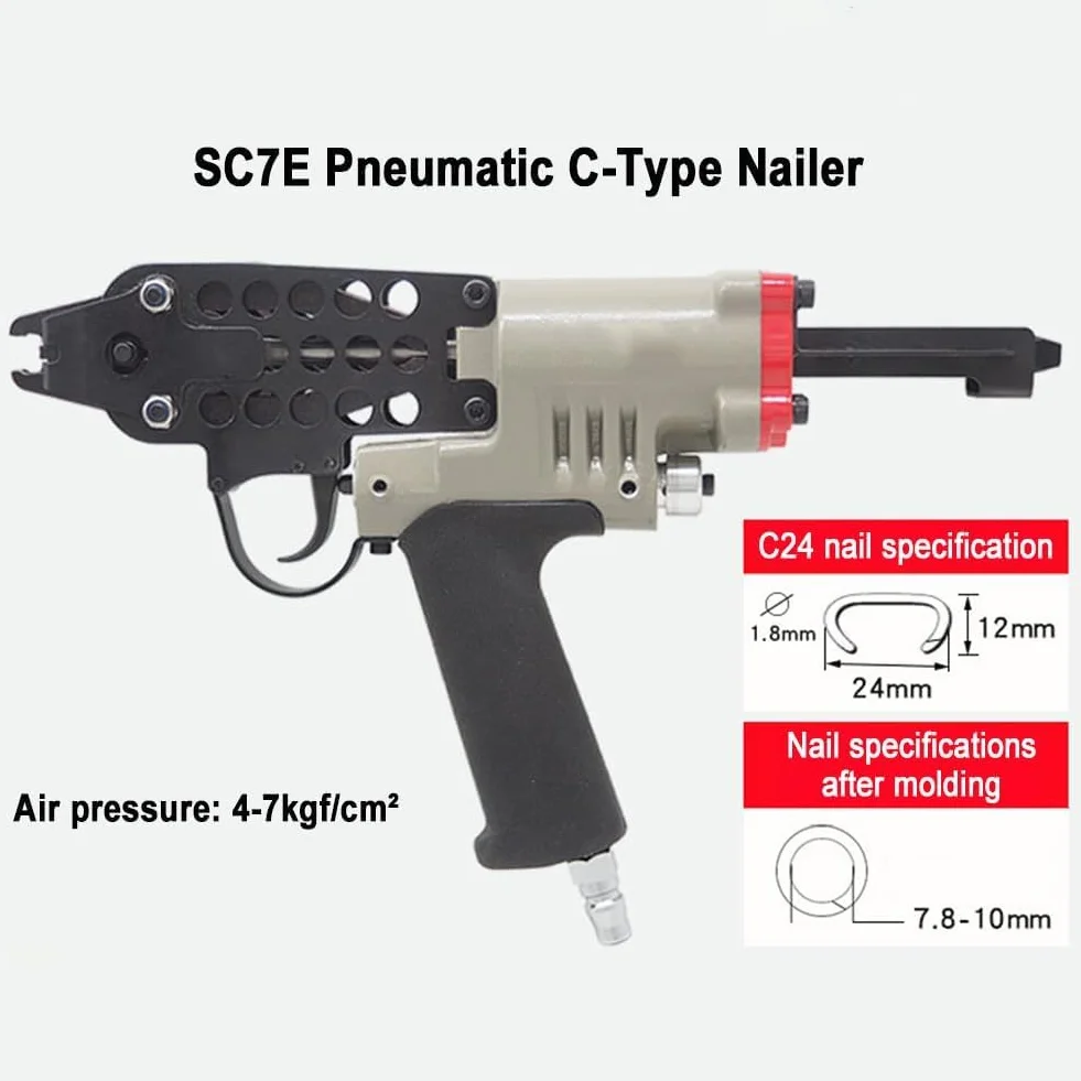 Pinza pneumatica per anelli a C 3,2-10 mm Pistola ad anello per cavi elettrici gabbie recinzione