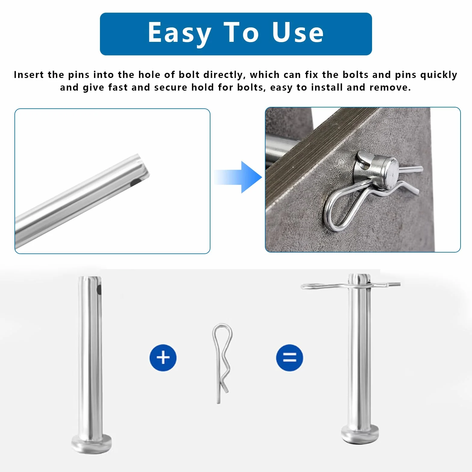 Coppiglie Acciaio Inox 150 Pz, Coppiglia Spine Elastiche, Coppiglia di Bloccaggio 7 Misure