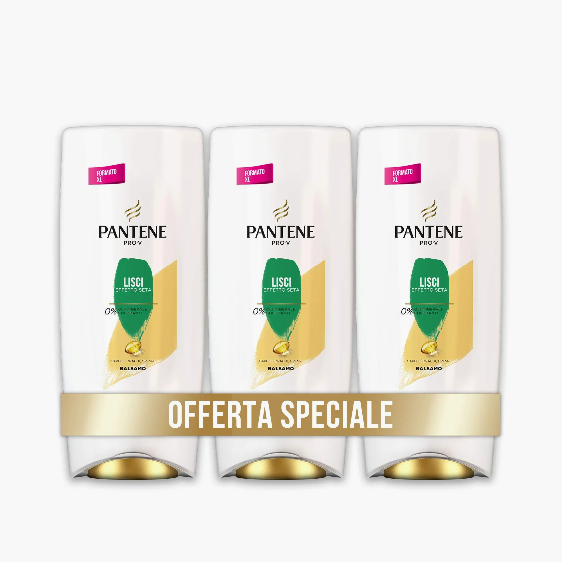Pantene Pro-V Balsamo, Lisci Effetto Seta, Balsamo Lisciante, Balsamo per Capelli, per Capelli Crespi e Opachi, Confezione Risparmio da 3x 600ml