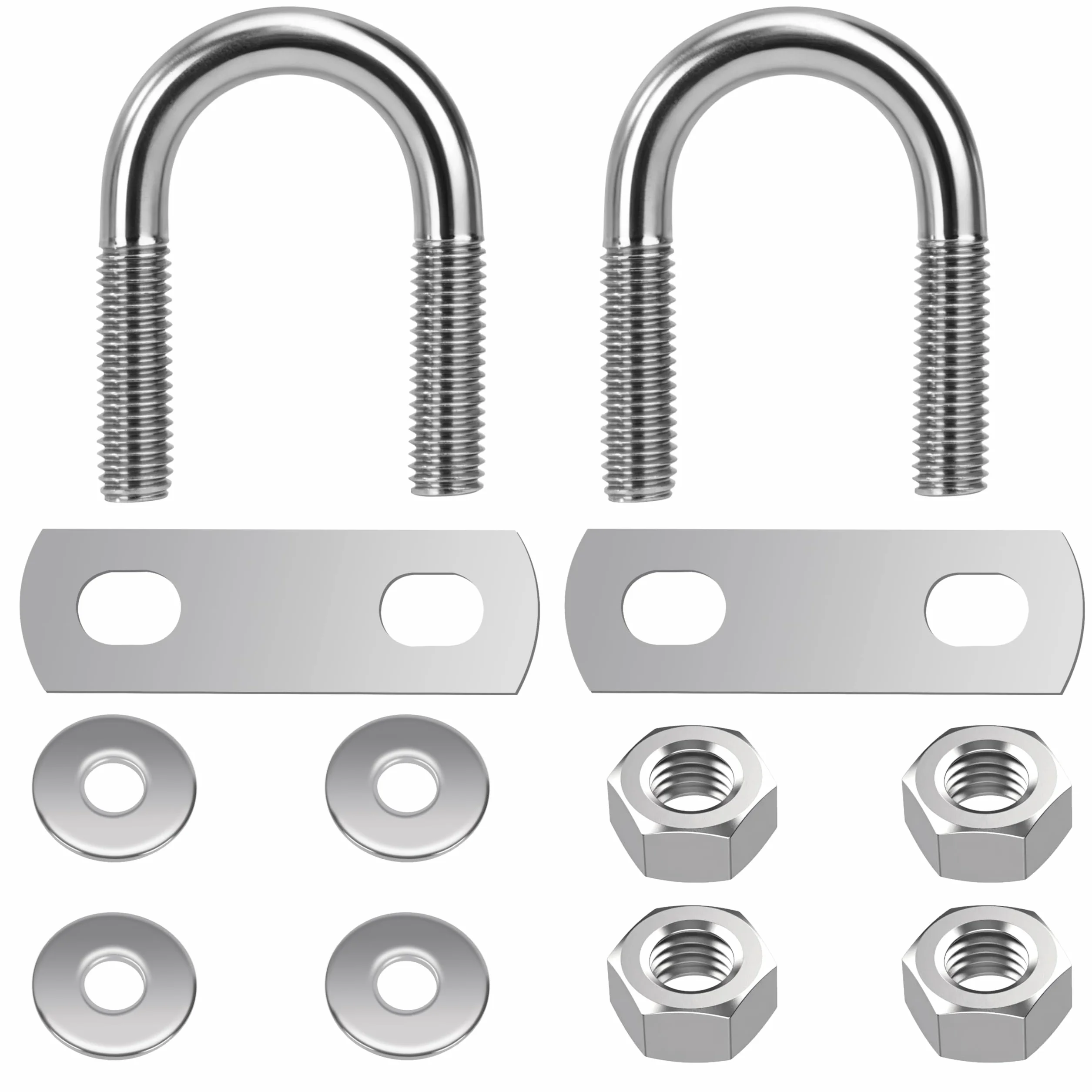 Bulloni a U in Acciaio Inox M8 Larghezza Interna 22mm Altezza 49mm per Tubi Barche Macchina 2 Pezzi
