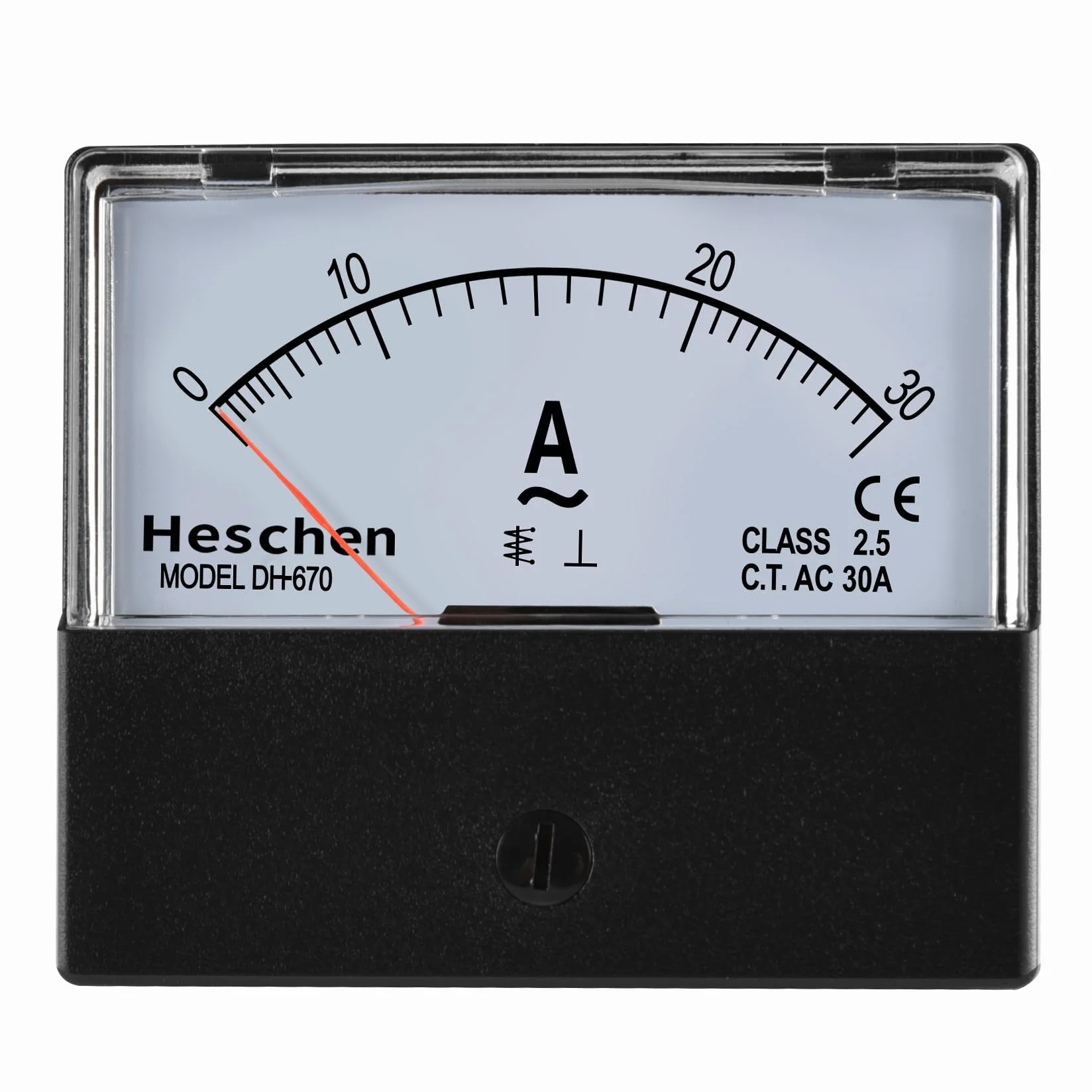 Heschen DH-670 AC 0-30A amperomierz panelowy prostokątny klasa 2.5 CE