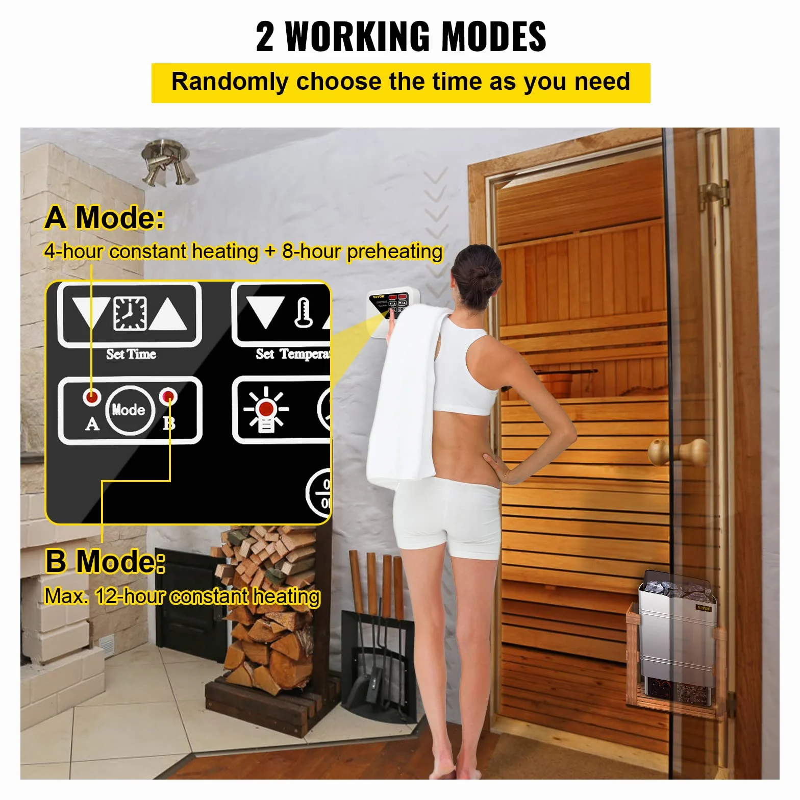 FlowerW Sauna Controller 3-9KW Digitale per Riscaldamento Stufa