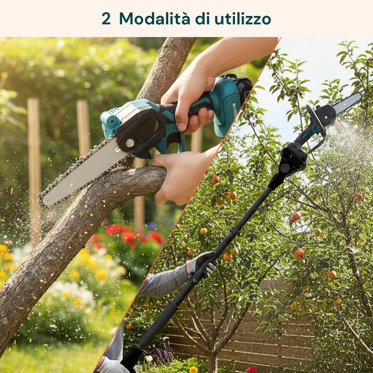Avilia Kit Potatura 3 in 1 Forbici Potatura a Batteria Motosega 88V Asta Telescopica Giardinaggio