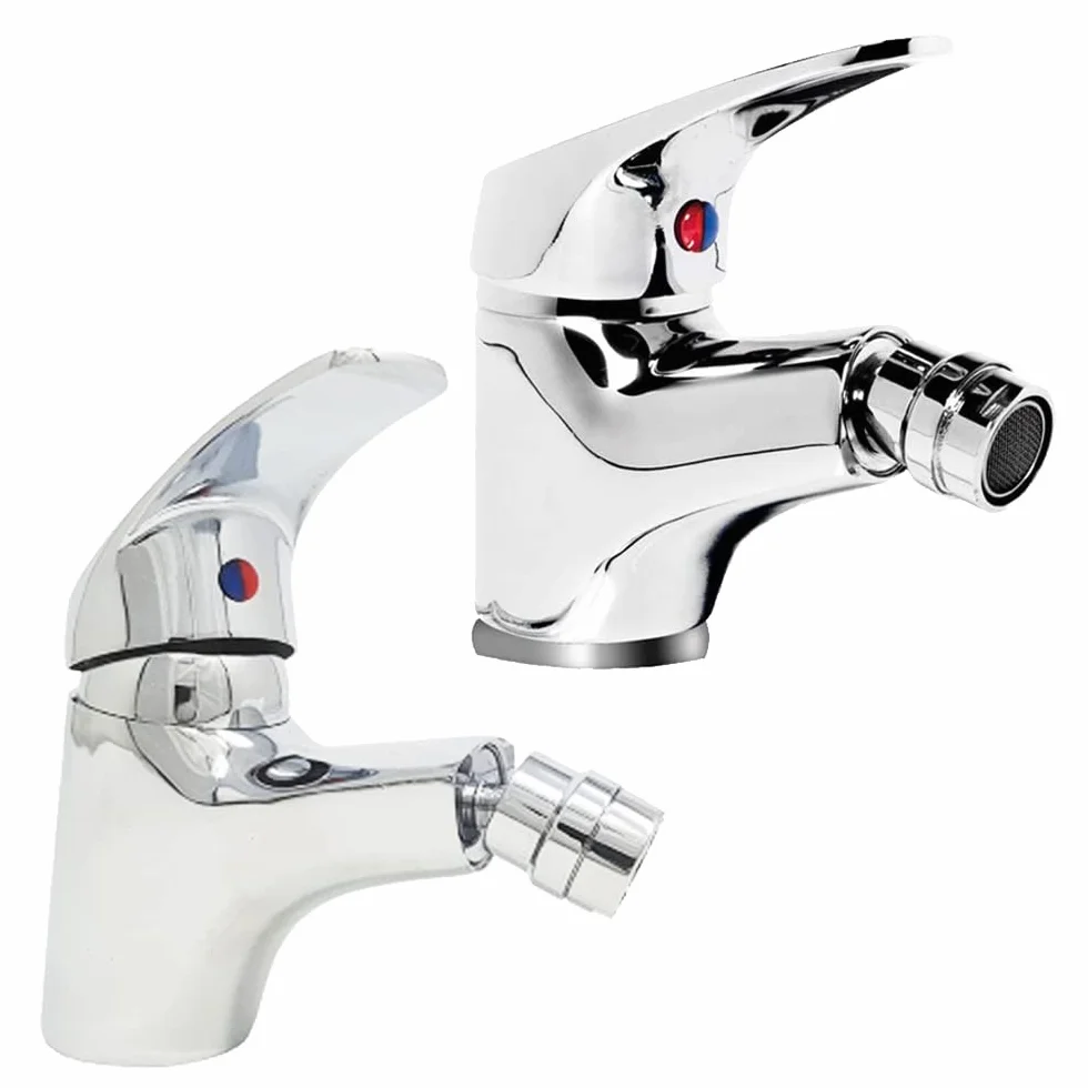 Kit Rubinetti per Bagno Bidet Coppia Miscelatori in Ottone Cromato