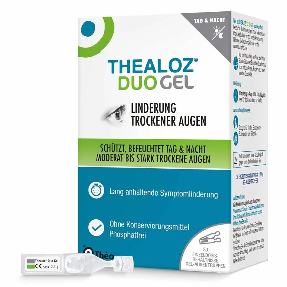 Thealoz Duo Gel - Befeuchtung, Benetzung und Schutz trockener Augen, 30 pcs. Single-dose pipettes