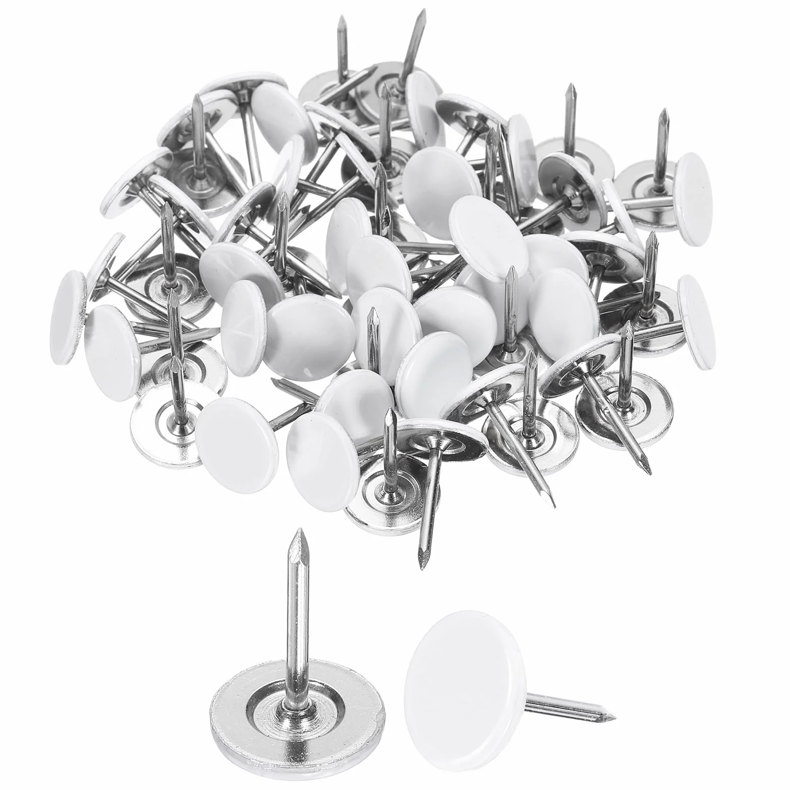 QUARKZMAN Puntine Da Tappezzeria 11mmx15mm Testa Piatta Bianco 150 Pezzi