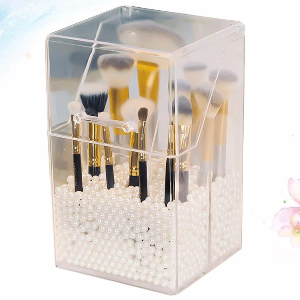 Yardwe - Organizer per cosmetici in acrilico trasparente, con 1000 perle