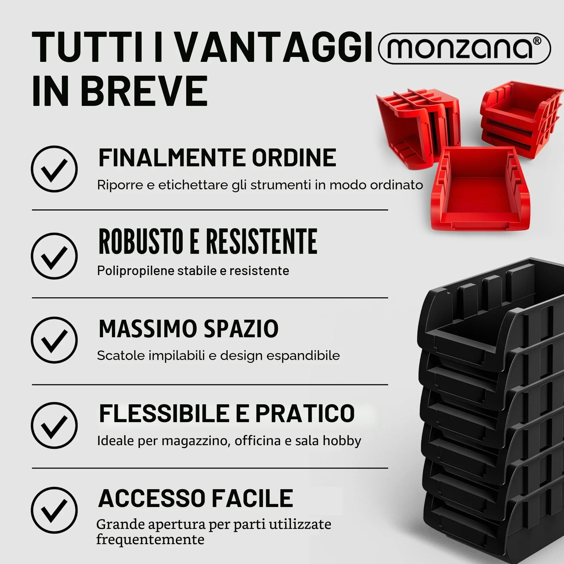 DEUBA Pannello Portautensili 97 pz Box Impilabili Parete Attrezzata Officina Organizer