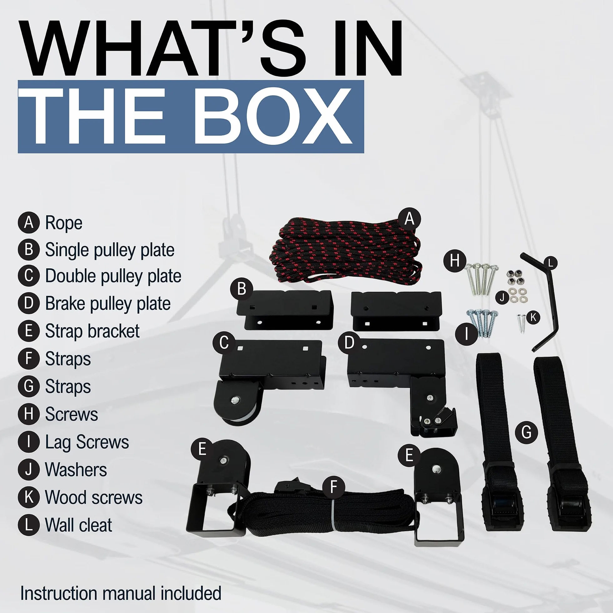 StoreYourBoard Supporto a soffitto per box da carico, sistema di sollevamento per garage 2,4-3 m