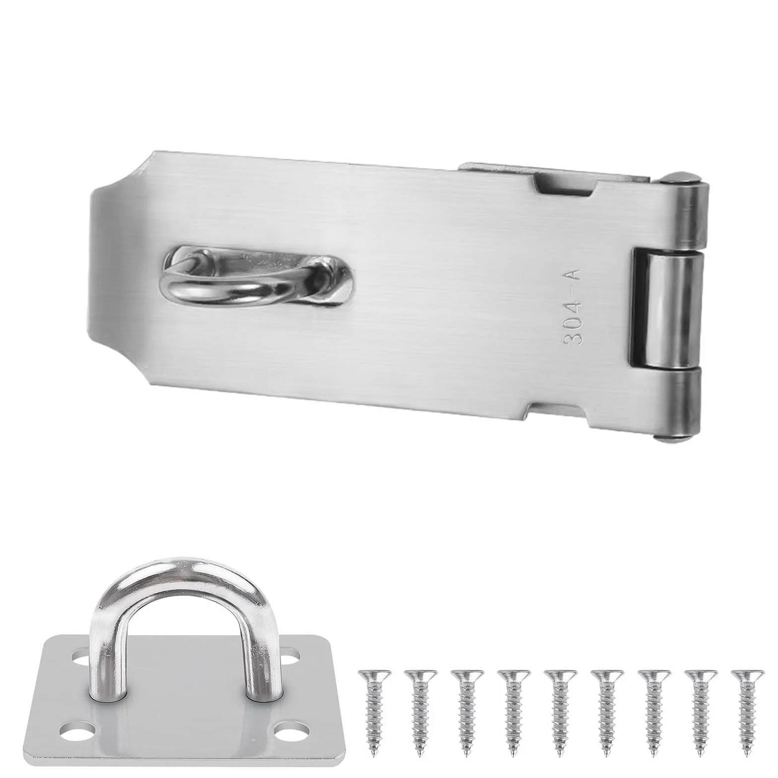 Lucchetto Hasp 4 Pollici in Acciaio Inox per Porta, Garage, Armadio