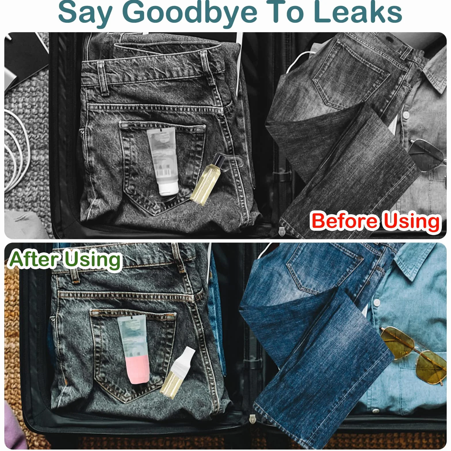 HINGTAI Elastic Sleeves Toiletry covers for Leak Proofing