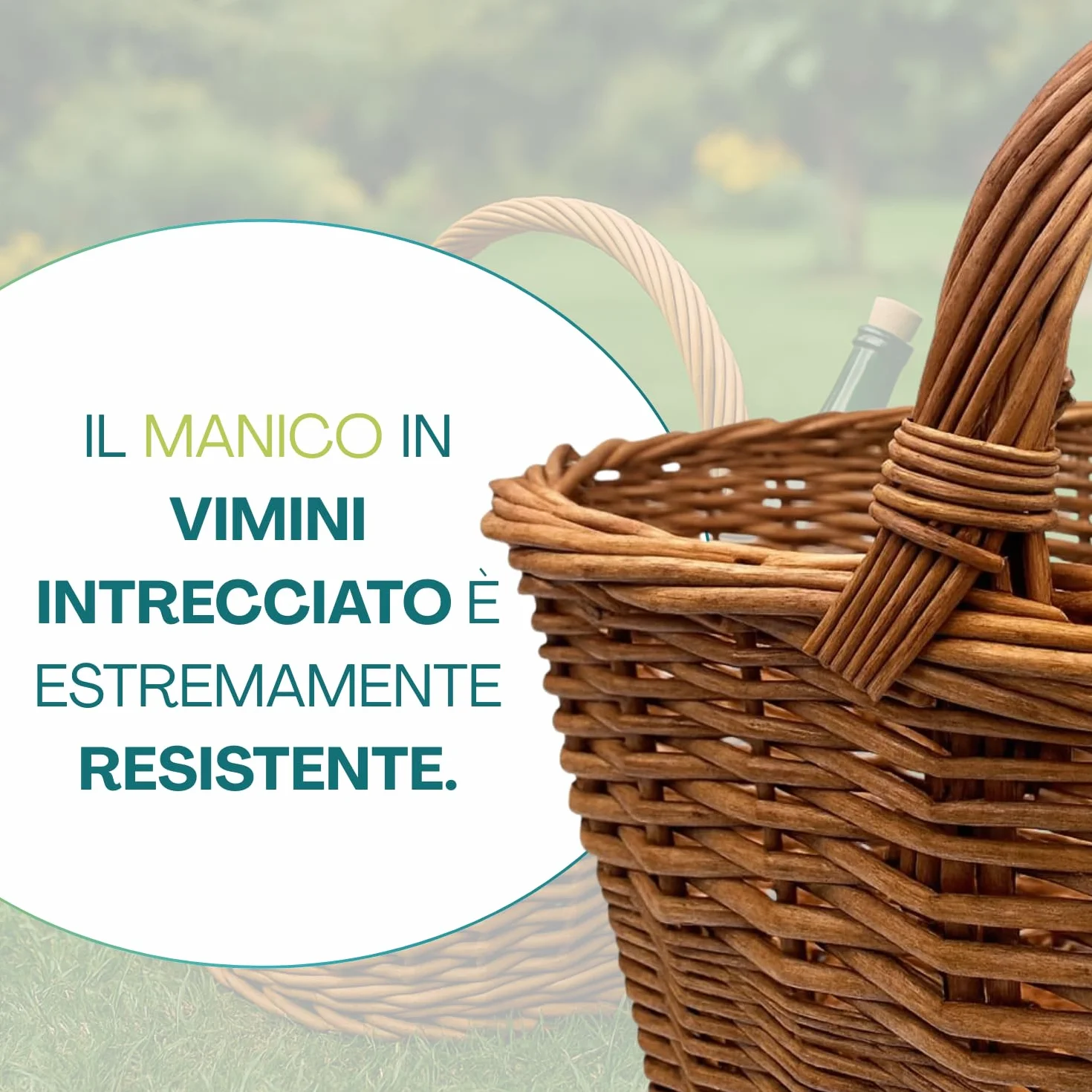 Virsus Cesto in Vimini Portalegna 47,5x33x38 cm Cestino intrecciato da Picnic Portaoggetti