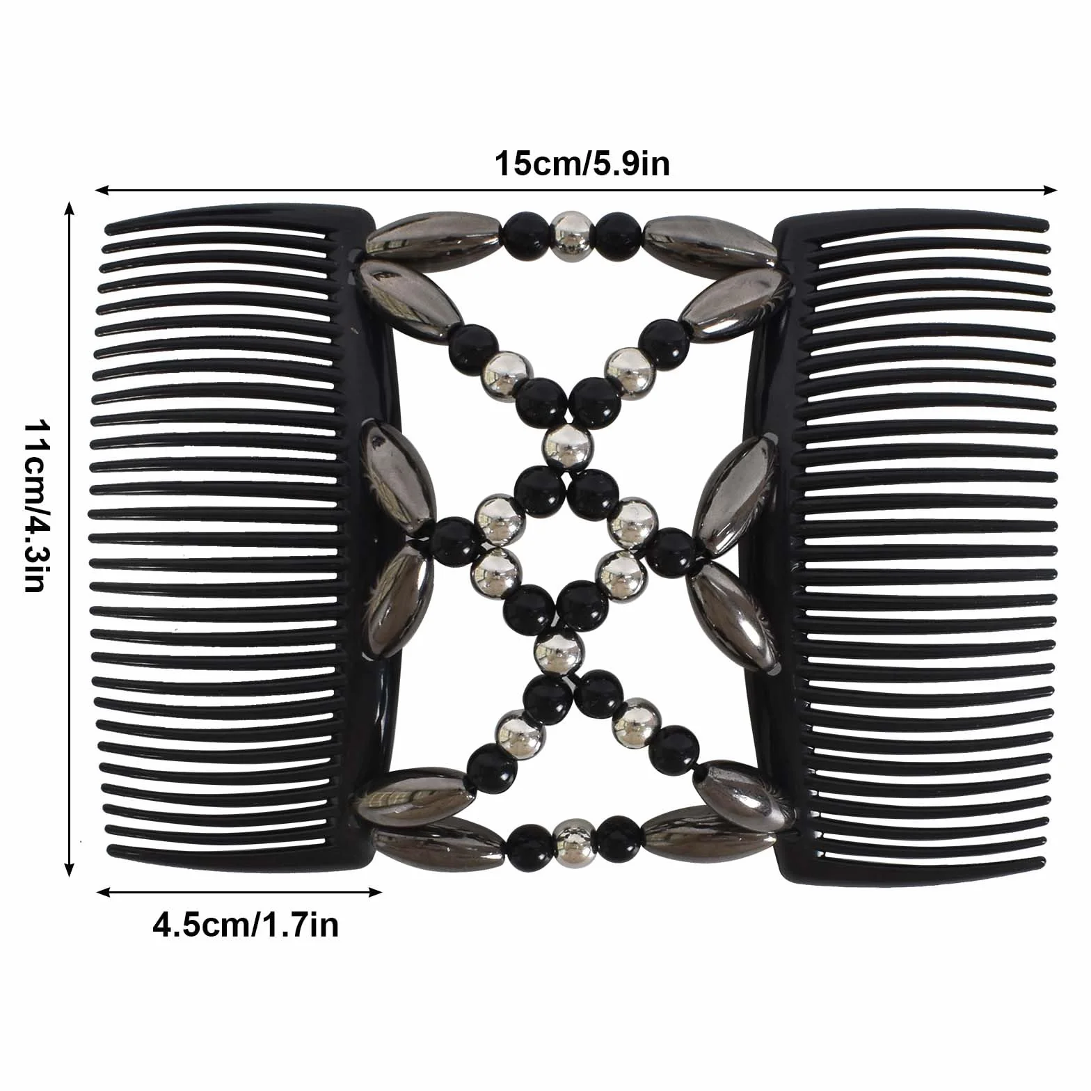 4 Pezzi Magic Hair Comb per Capelli, Pettini per Capelli Fermagli per Capelli, Doppio Pettine Fermacapelli Signore Clip, Fermagli a Pettine Magico Elastici per Donne Ragazze Accessorio per Capelli