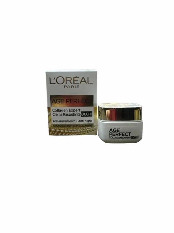 L'Oréal Paris Age Perfect Collagen Expert Crema Occhi 15ml, Crema Rassodante per Contorno Occhi Al Collagene, Con Frazioni di Peptidi di Collagene per Tonificare il Contorno Occhi
