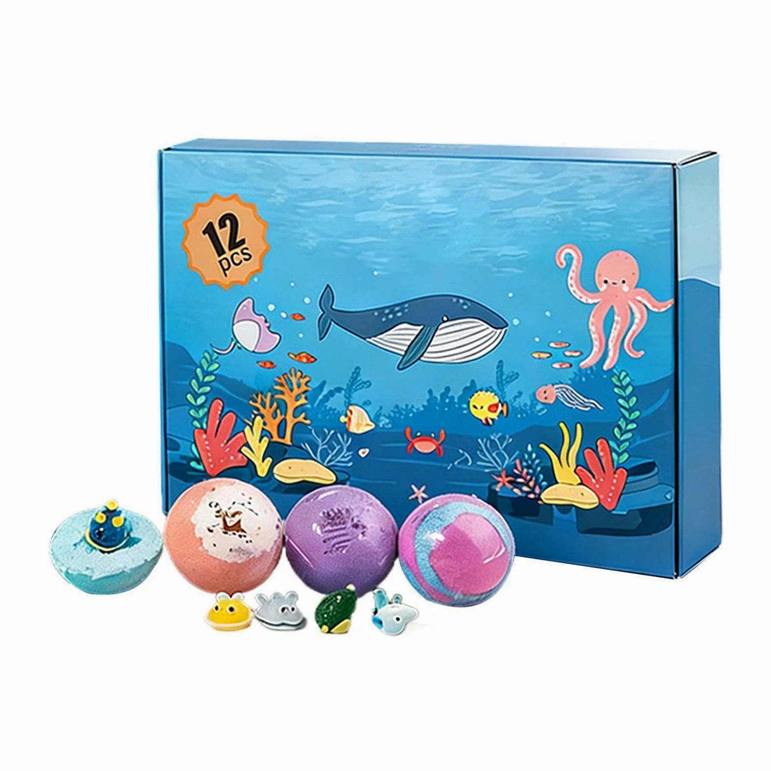 Bombetta da Bagno Effervescente 12 Pezzi Detergente Corpo Rilassante per | Set Spa con Giocattoli per Bambini Ragazzi Ragazze Vasca da Bagno Casa Hotel Spa
