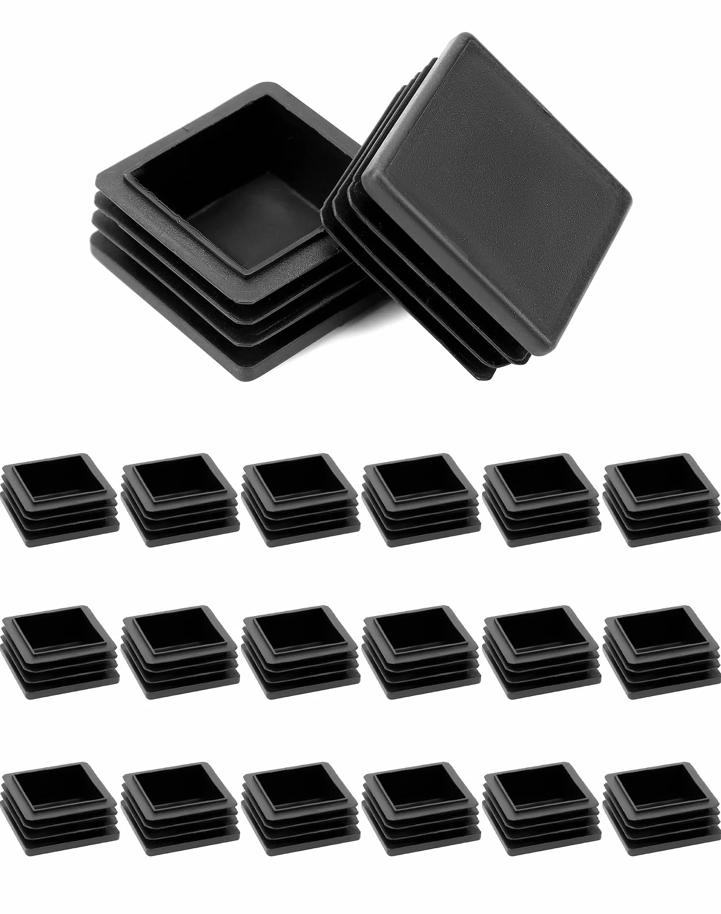 Tappo quadrato QWORK 40x40 mm plastica nero 20 pezzi