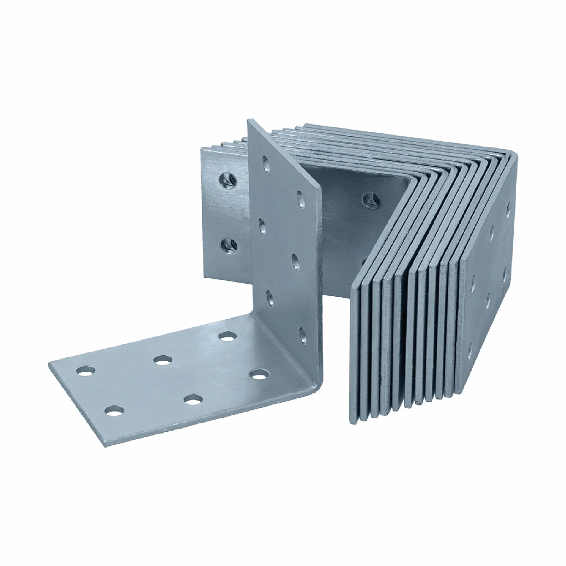 HELPMATE Connettore angolare zincato 60x60x40 mm piastra forata protezione corrosione