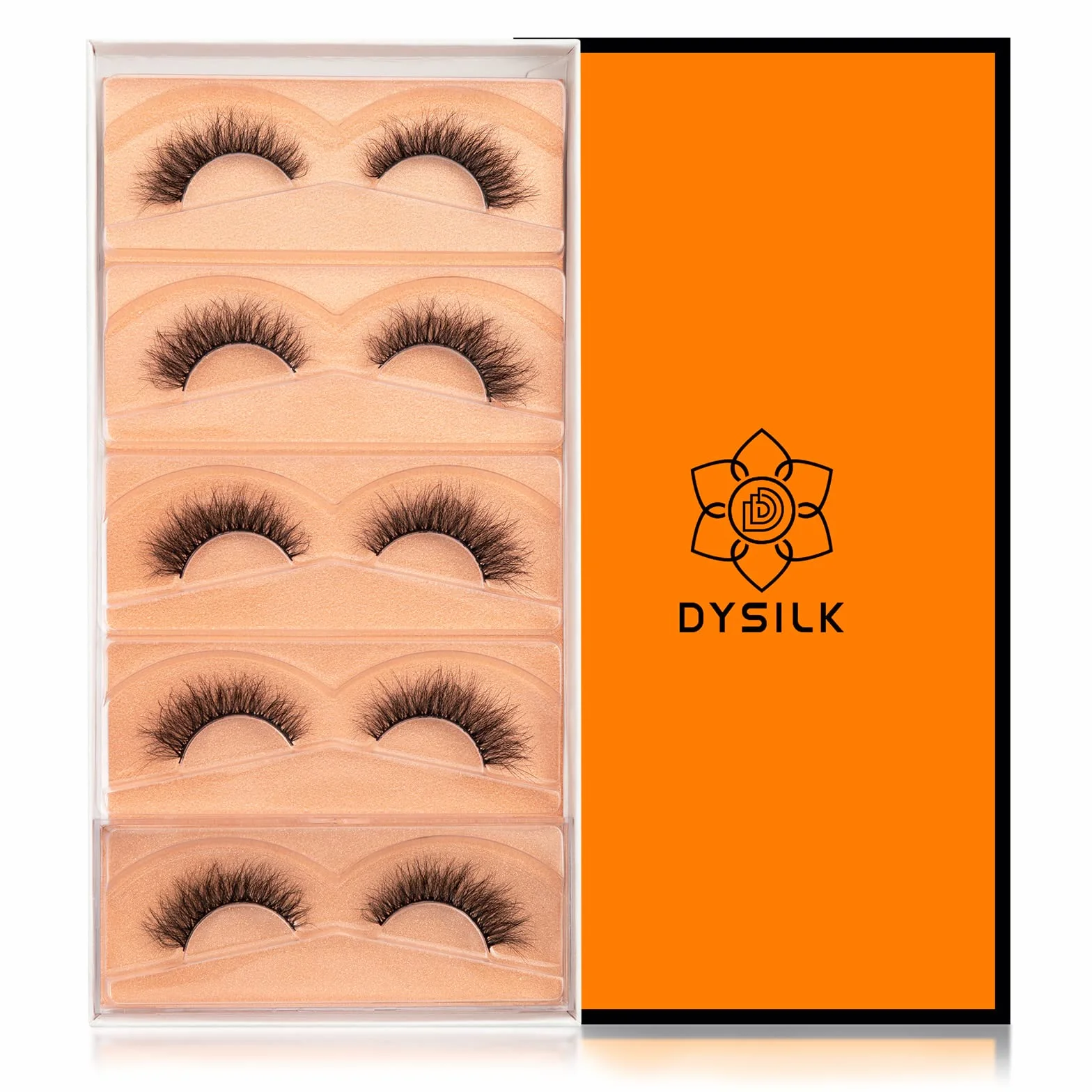 DYSILK Ciglia Finte Naturali 5 Paia 6D Extension Ciglia Lashes Occhio Di Gatto Ciglia Sottili Fake Eyelashes Fatte a Mano al Ciglia Corte Riutilizzabili False Lashes|10mm-15mm