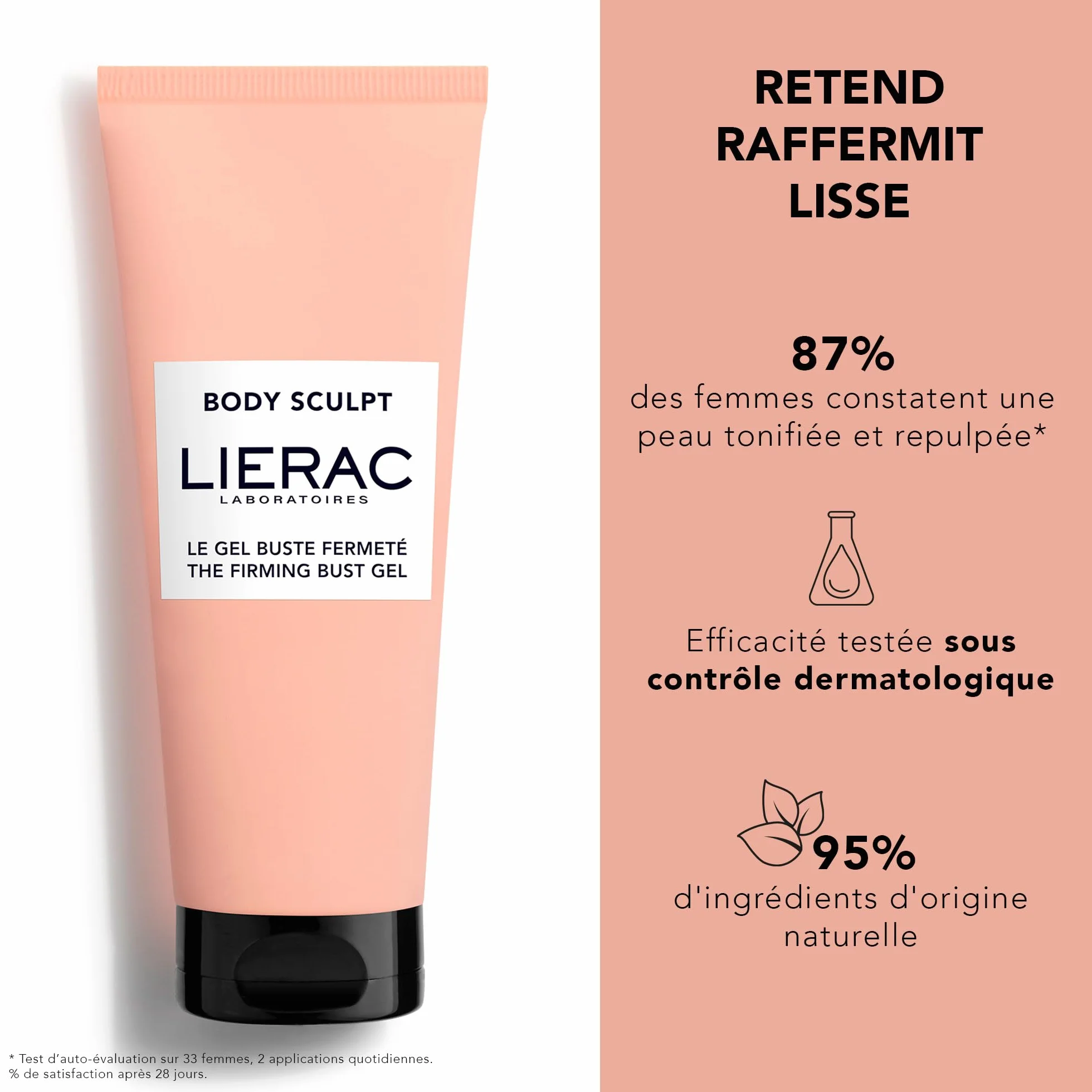 Lierac Body Sculpt Gel seno e décolleté, Trattamento Tonificante e rassodante, Ottimo per Seno Rilassato, Formato da 75 ml